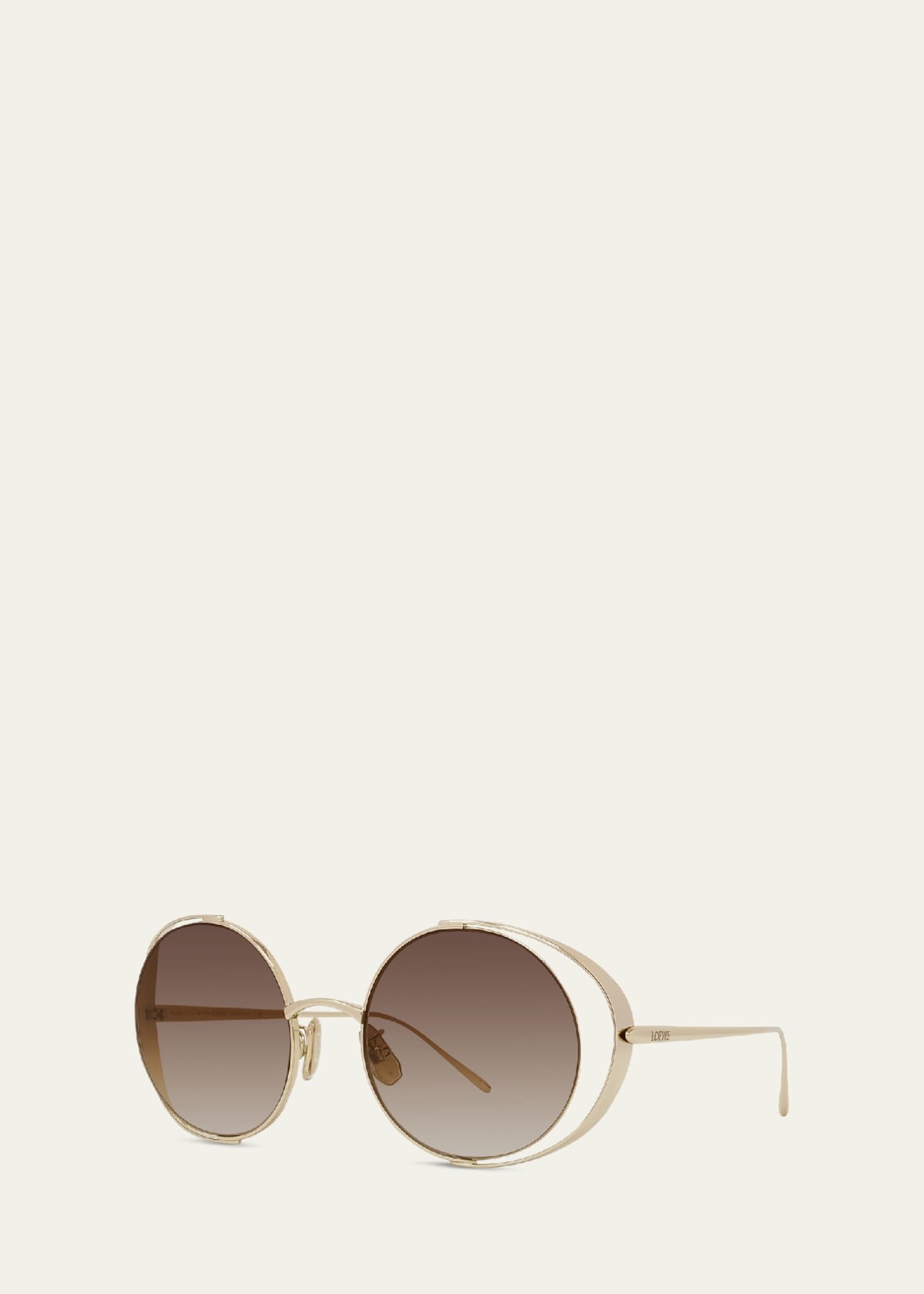 Loewe Signature Round Cutout Metal Sunglasses Image 2 of 3