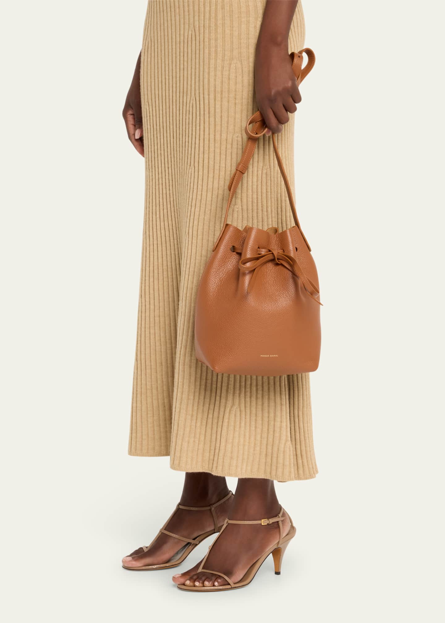 Mansur Gavriel Mini Drawstring Leather Bucket Bag Image 2 of 6