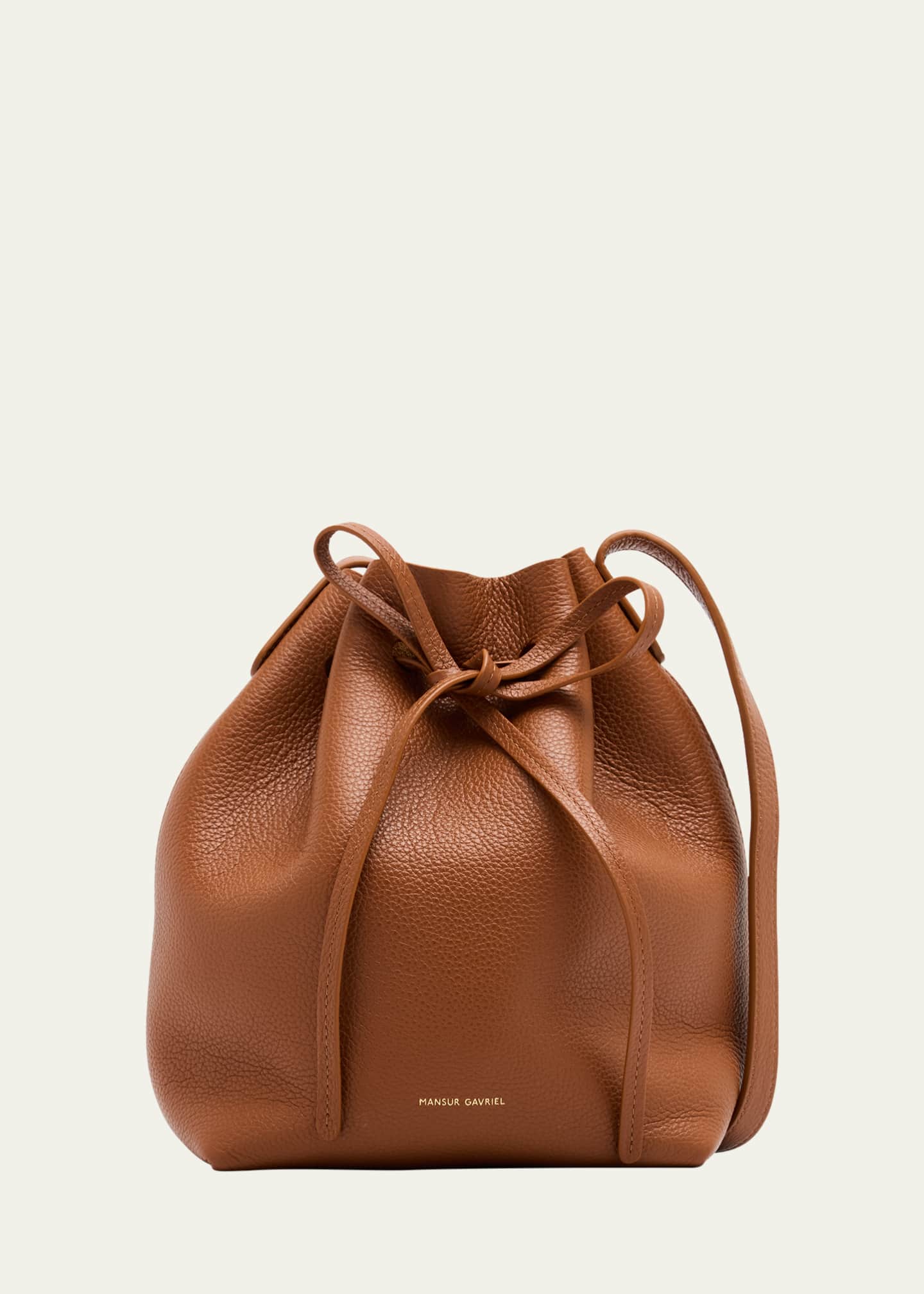 Mansur Gavriel Mini Drawstring Leather Bucket Bag Image 1 of 6