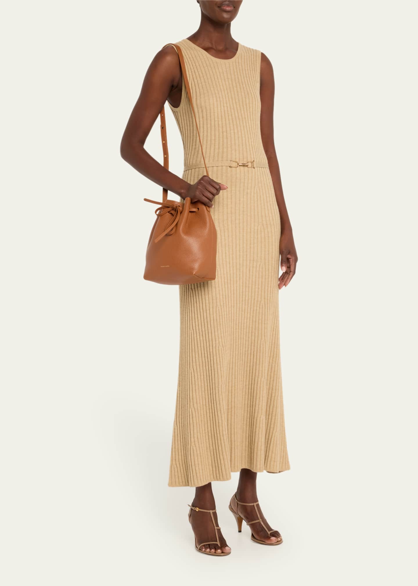 Mansur Gavriel Mini Drawstring Leather Bucket Bag Image 5 of 6