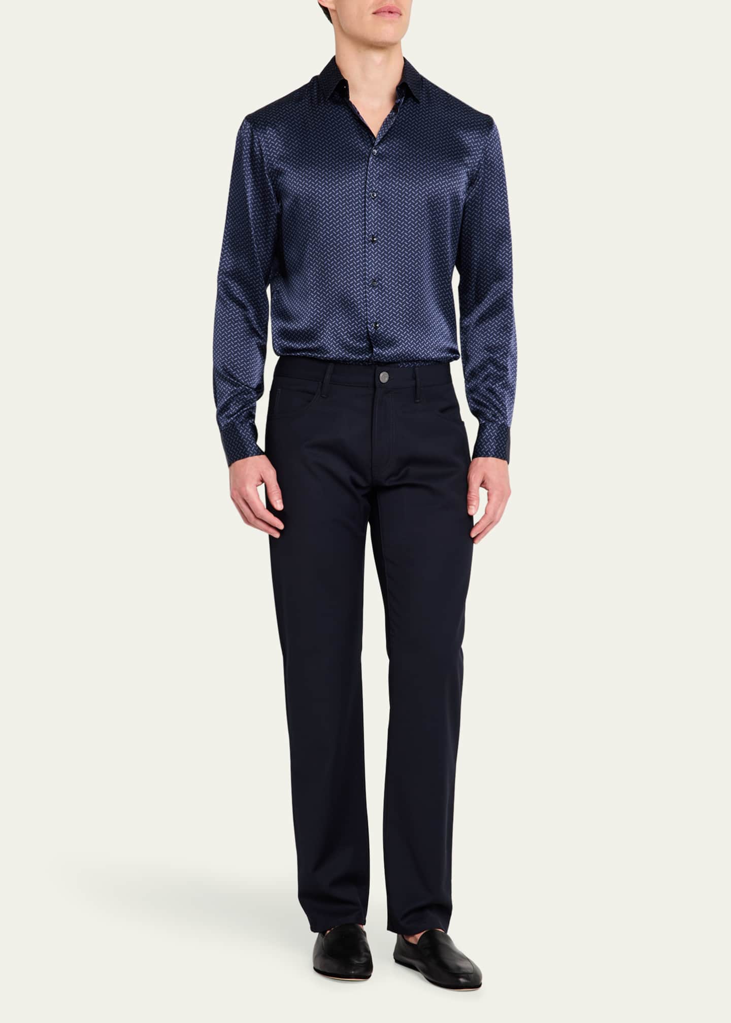 Giorgio Armani Men s Silk Chevron Dress Shirt Bergdorf Goodman