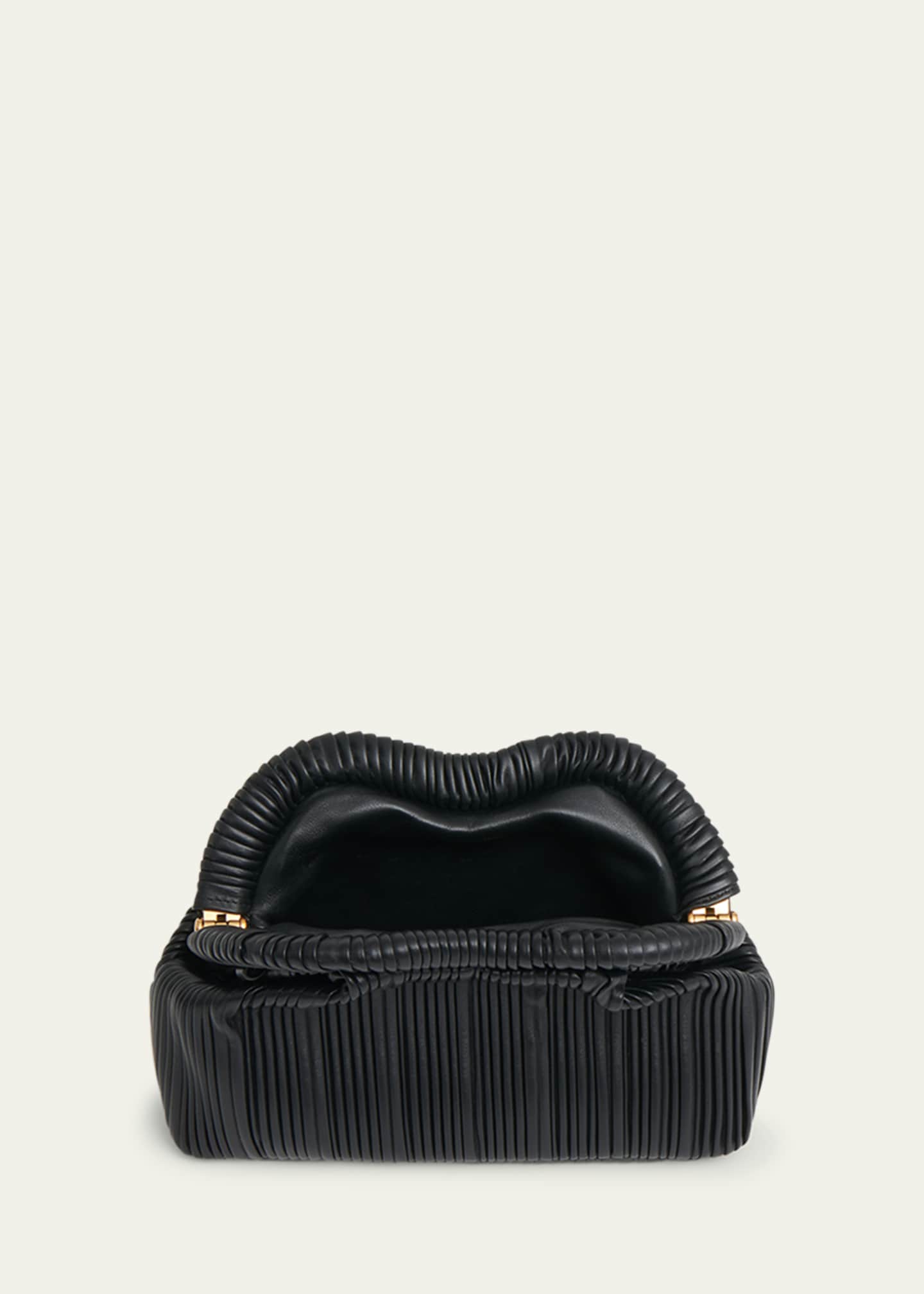 Mansur Gavriel Baci Pleated Leather Clutch Bag Image 3 of 3