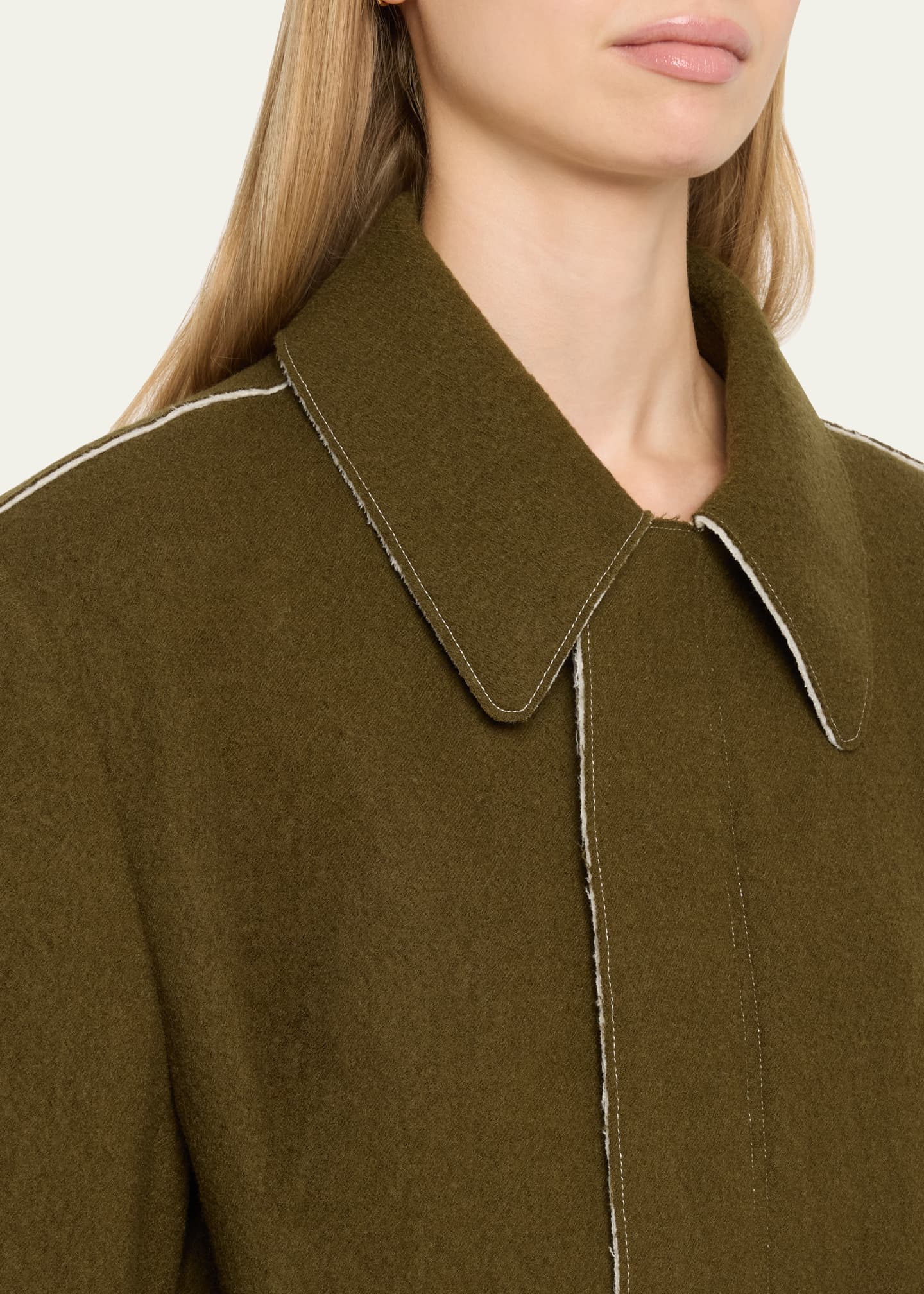 ASHLYN Amari Self-Tie Wool Melton Coat Image 5 of 5