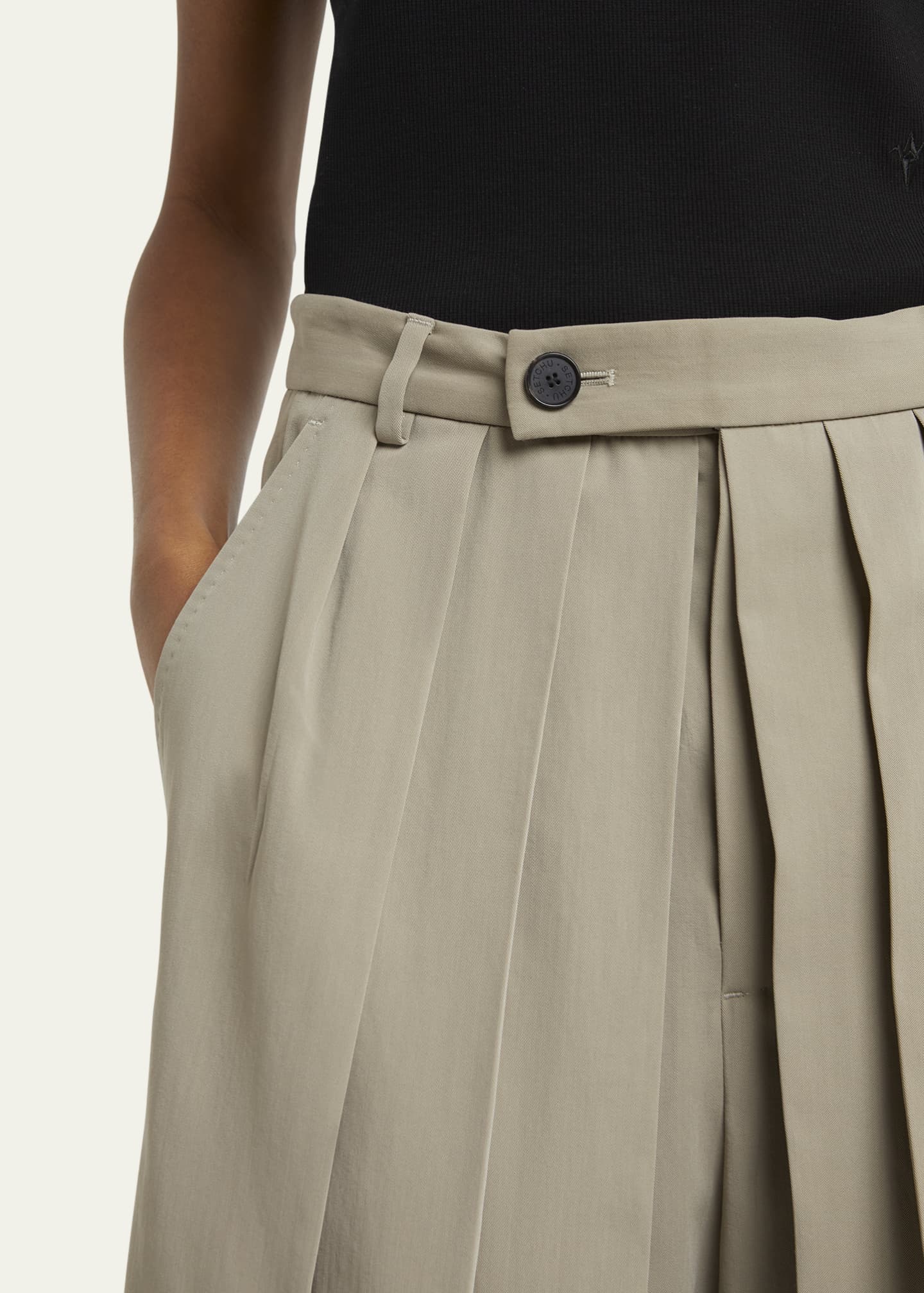 SETCHU Hakama Pleated Wool Shorts Image 5 of 5