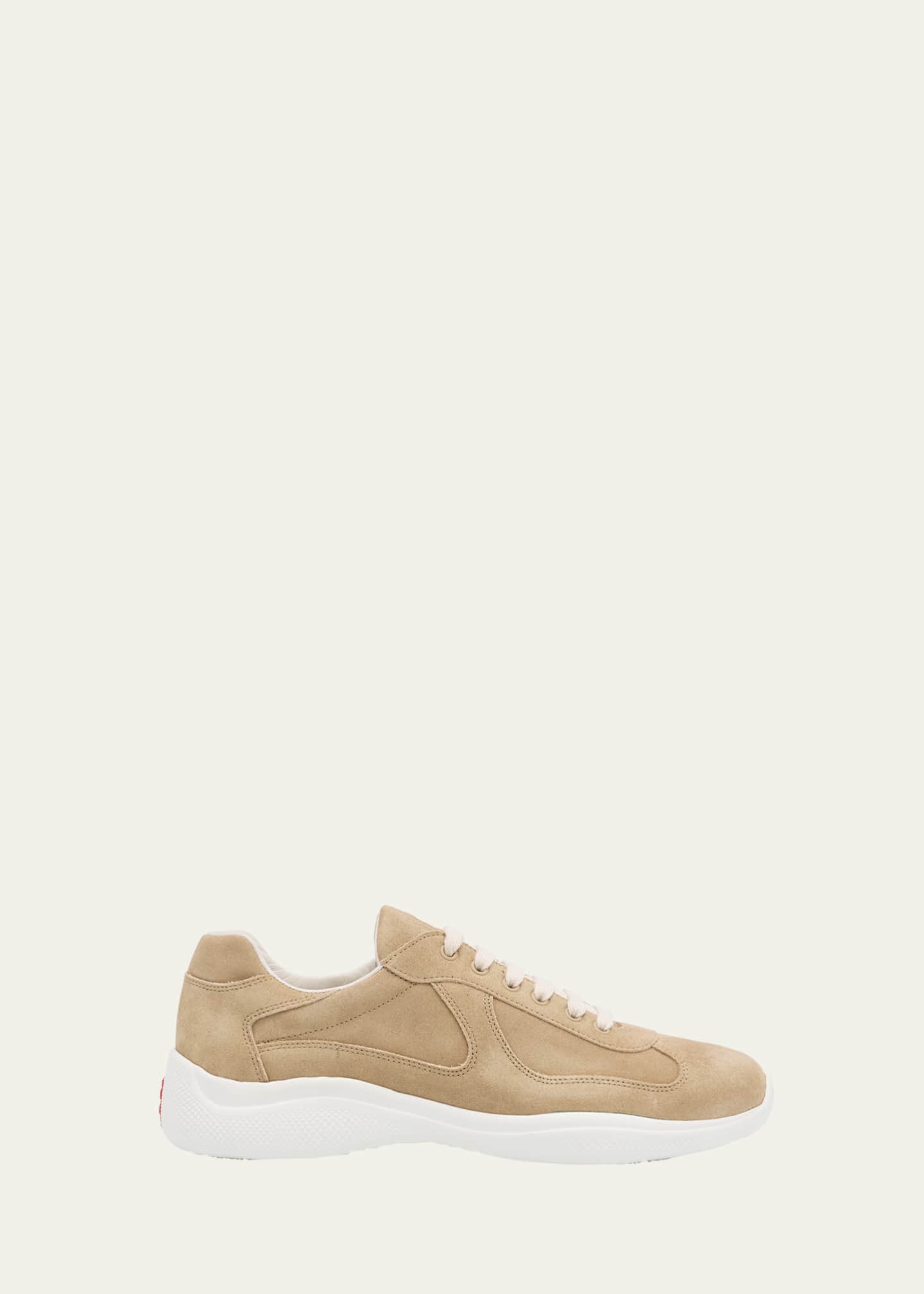 Prada Men's Americas Cup Suede Low-Top Sneakers Image 1 of 4