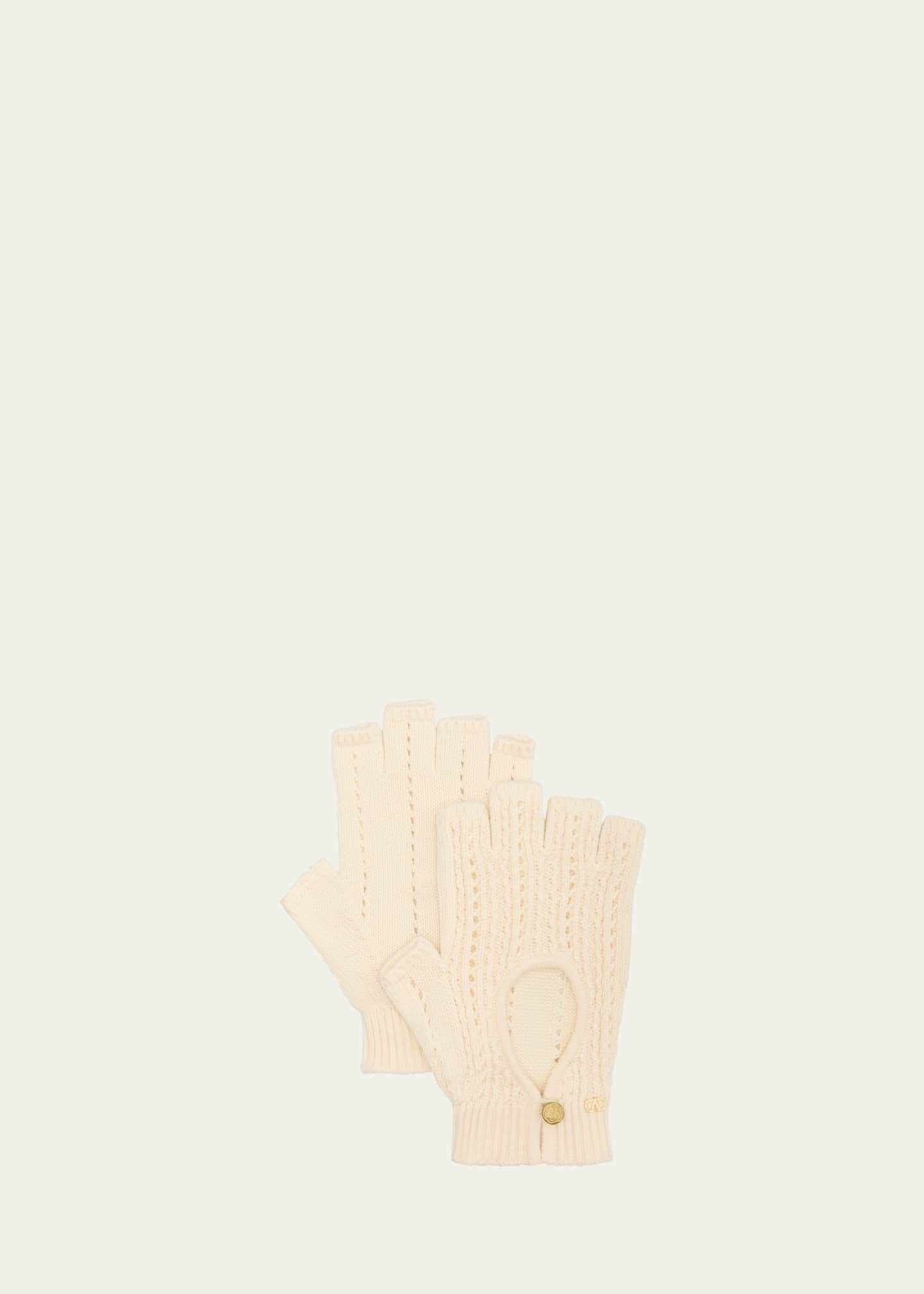 Valentino Knitted Cotton Fingerless Gloves