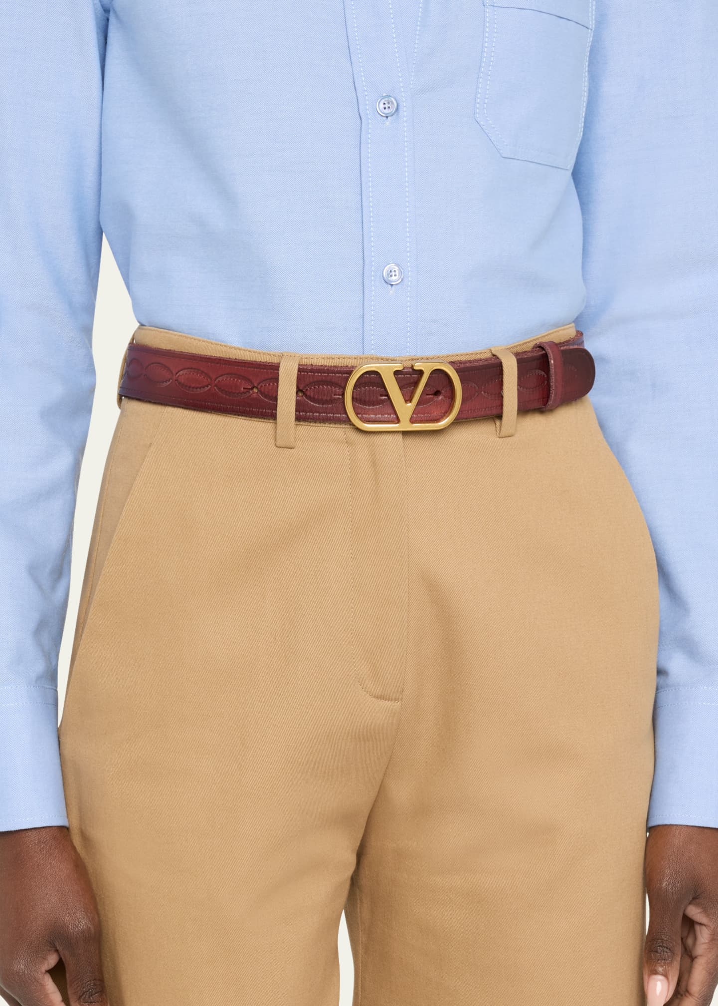 Valentino Garavani VLogo Signature Medium Leather Belt Image 2 of 2