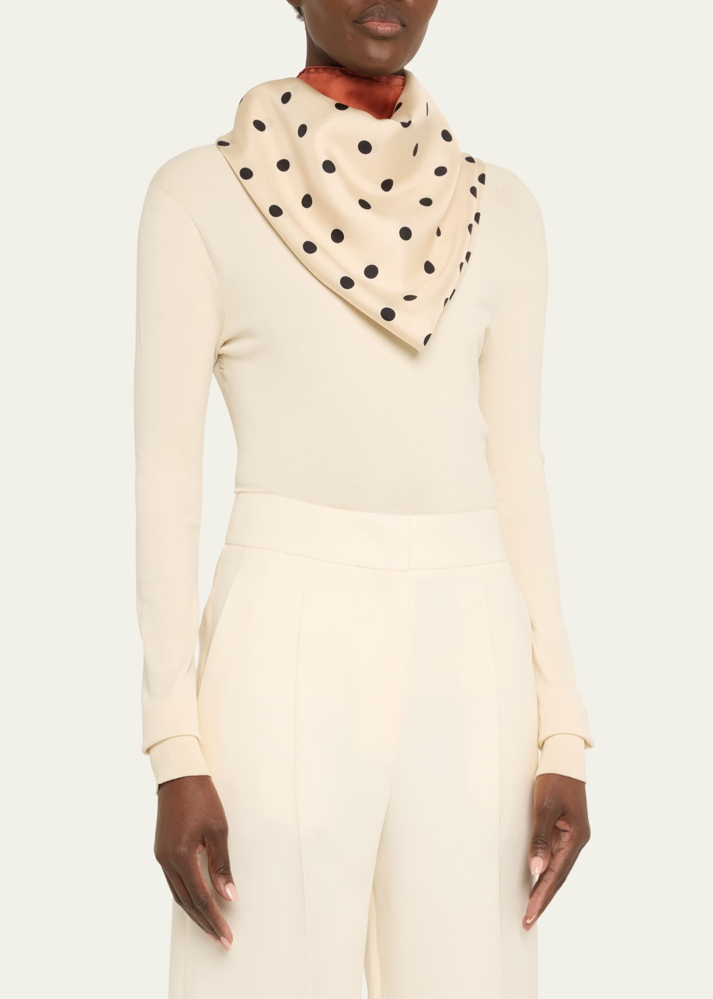 Valentino Garavani Polka Dot Silk Scarf Image 3 of 5