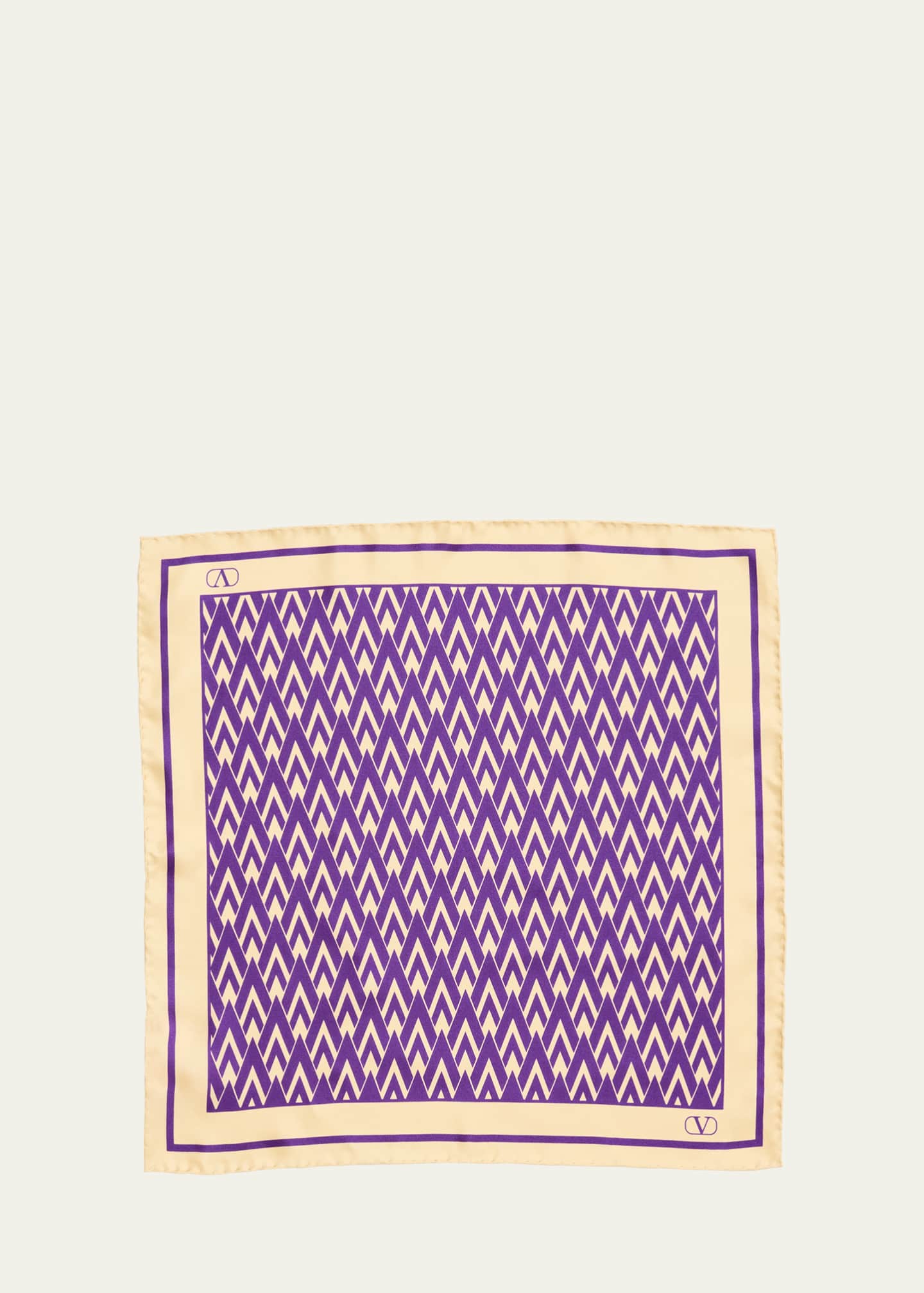Valentino Garavani Monogram-Print Silk Scarf - Bergdorf Goodman