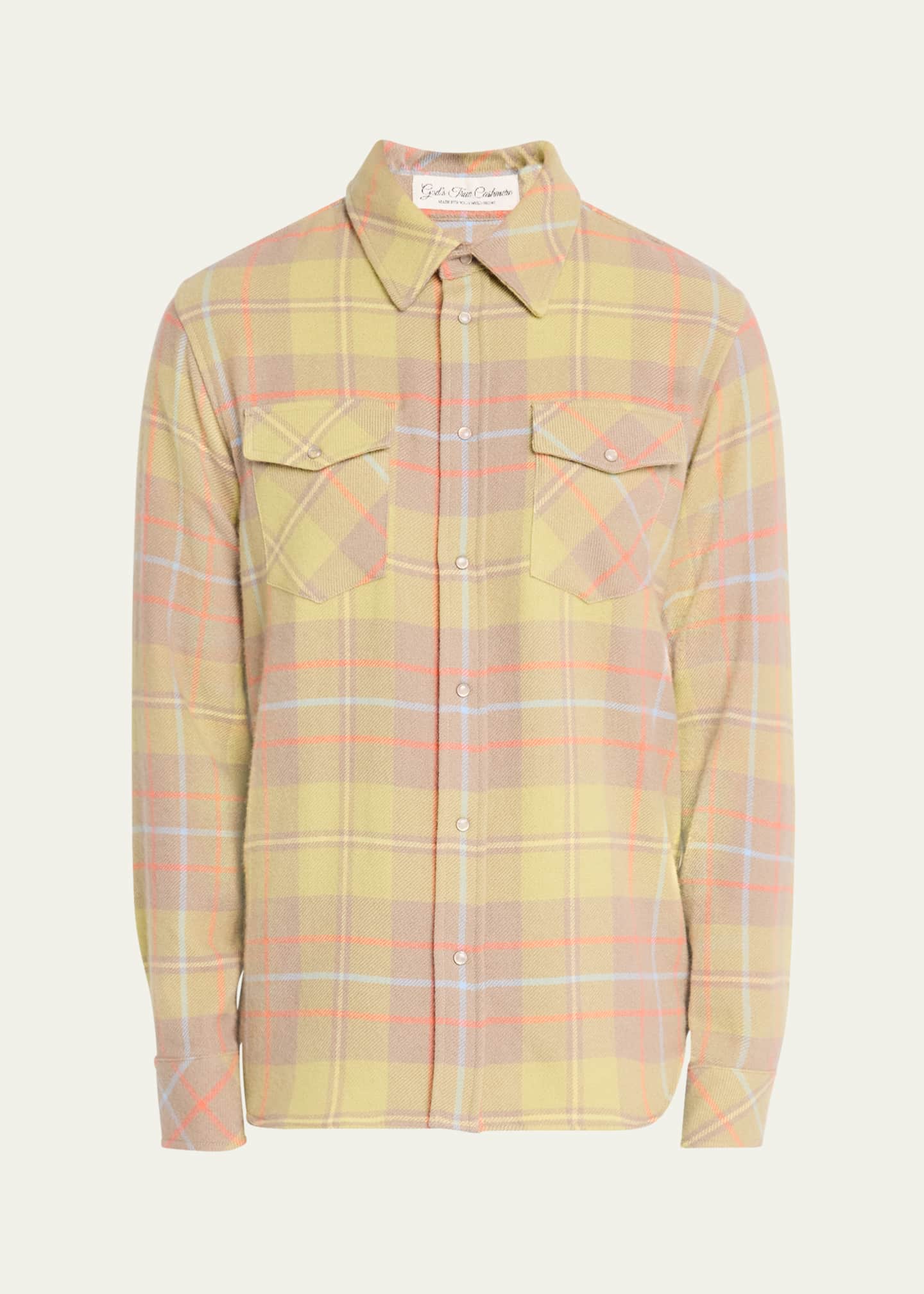 God's True Cashmere Men's Rose Quartz Sport Shirt Image 1 of 5