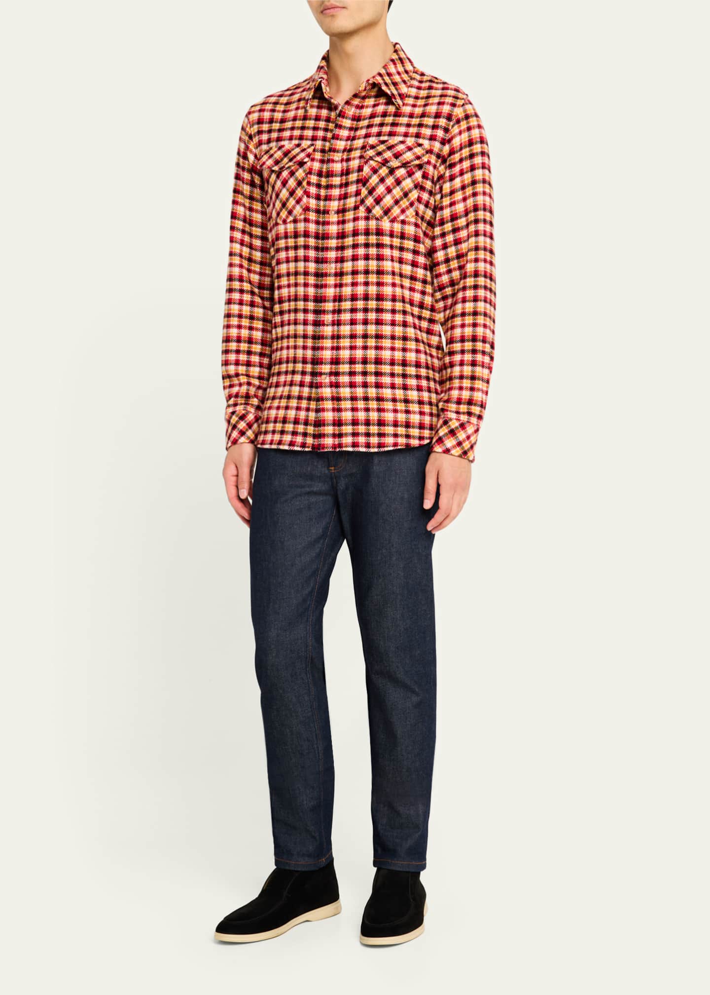 God's True Cashmere Men's Sunstone Tartan Sport Shirt Image 2 of 5