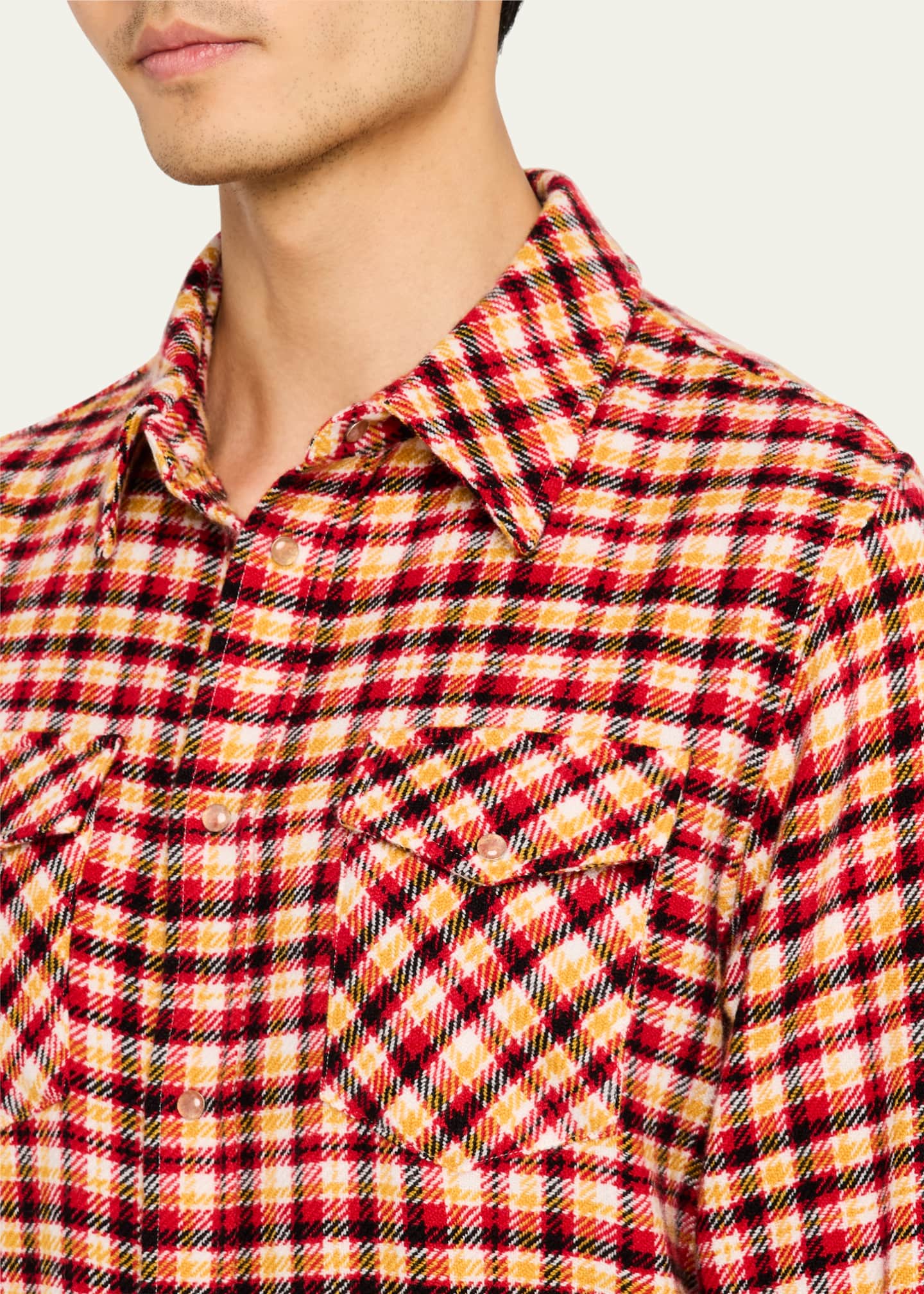 God's True Cashmere Men's Sunstone Tartan Sport Shirt Image 5 of 5