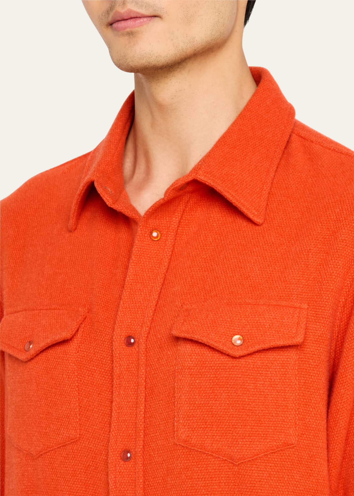God's True Cashmere Men's Carnelian Cashmere Sport Shirt Image 5 of 5
