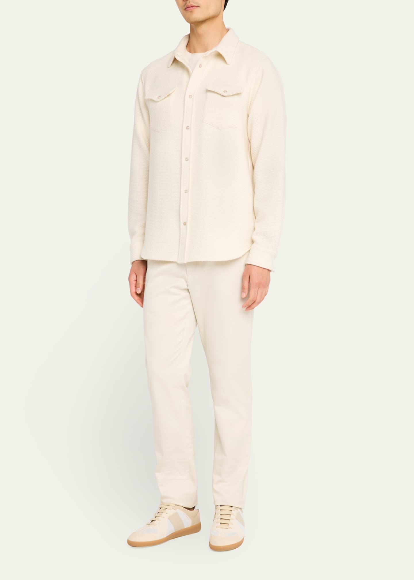 God's True Cashmere Men's Rose Quartz Waffle Sport Shirt Image 2 of 5