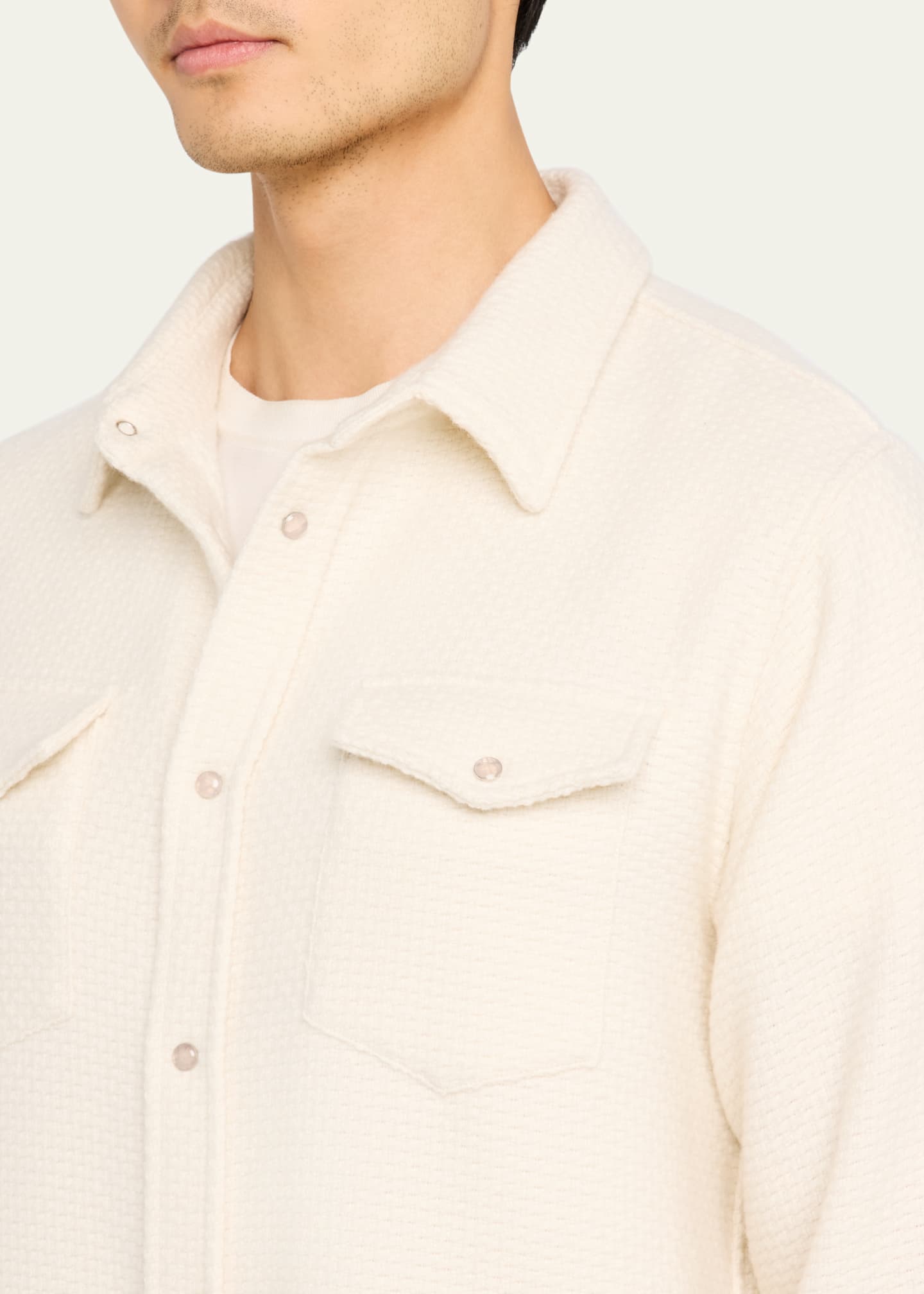 God's True Cashmere Men's Rose Quartz Waffle Sport Shirt Image 5 of 5