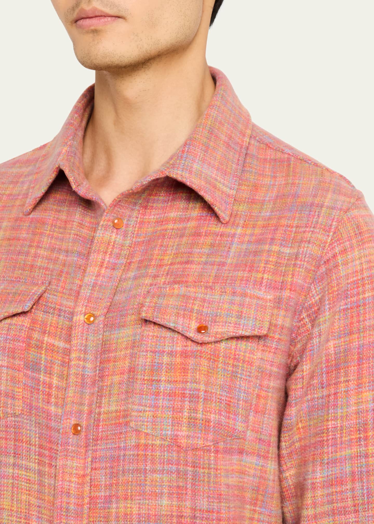God's True Cashmere Men's Carnelian Multi Sport Shirt Image 5 of 5