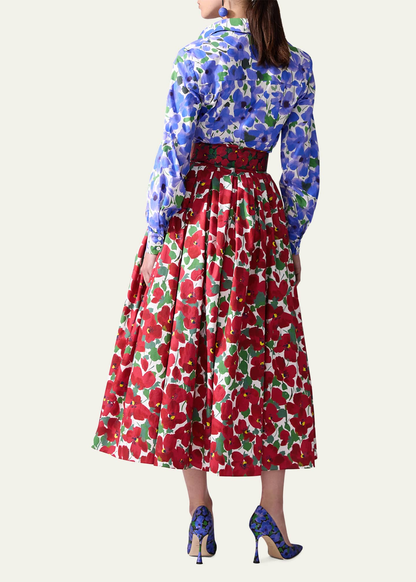 Carolina Herrera Floral-Print Button-Down Blouse Image 3 of 4