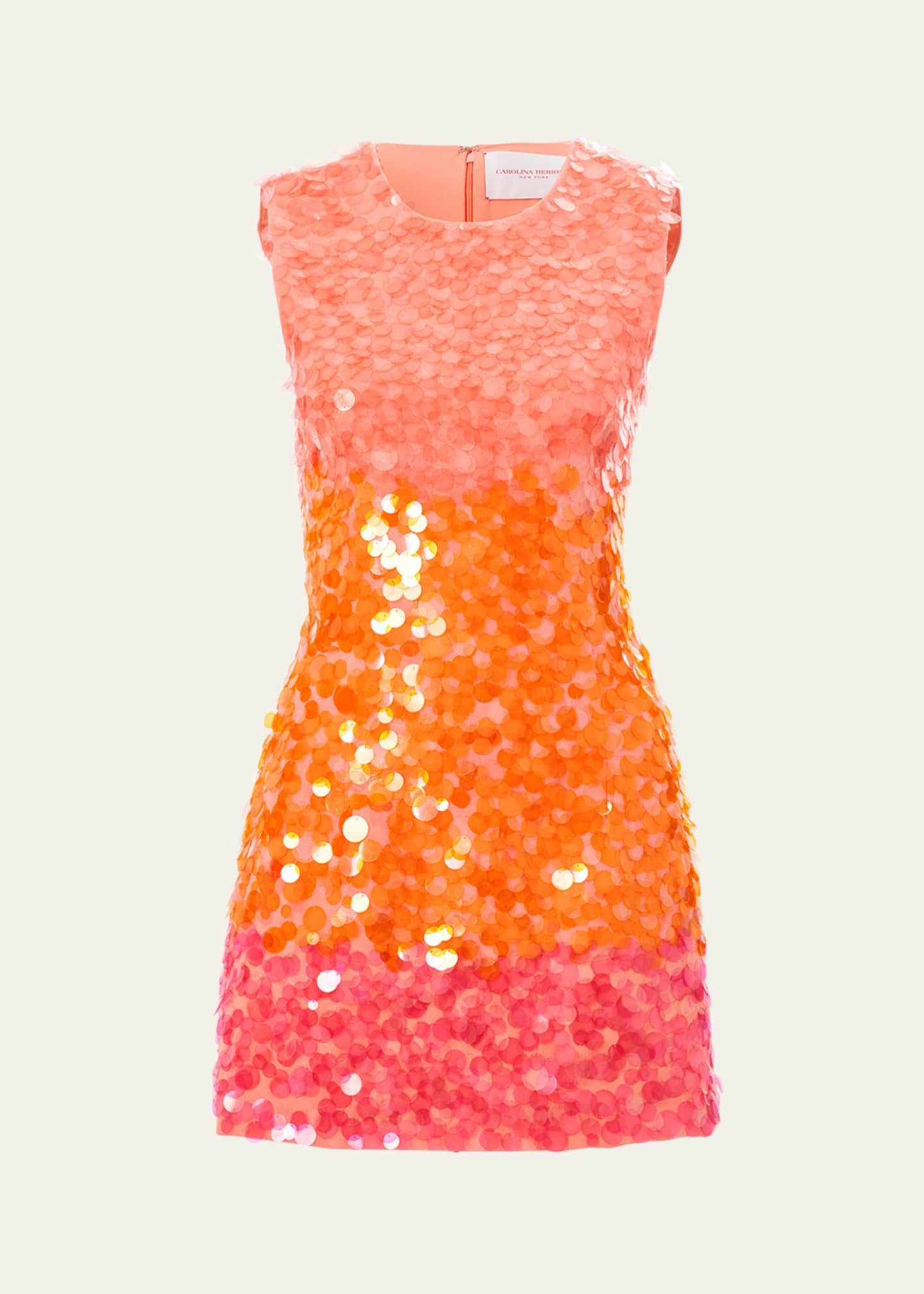 Carolina Herrera Stripe Sequined Sleeveless Mini Dress Image 1 of 3