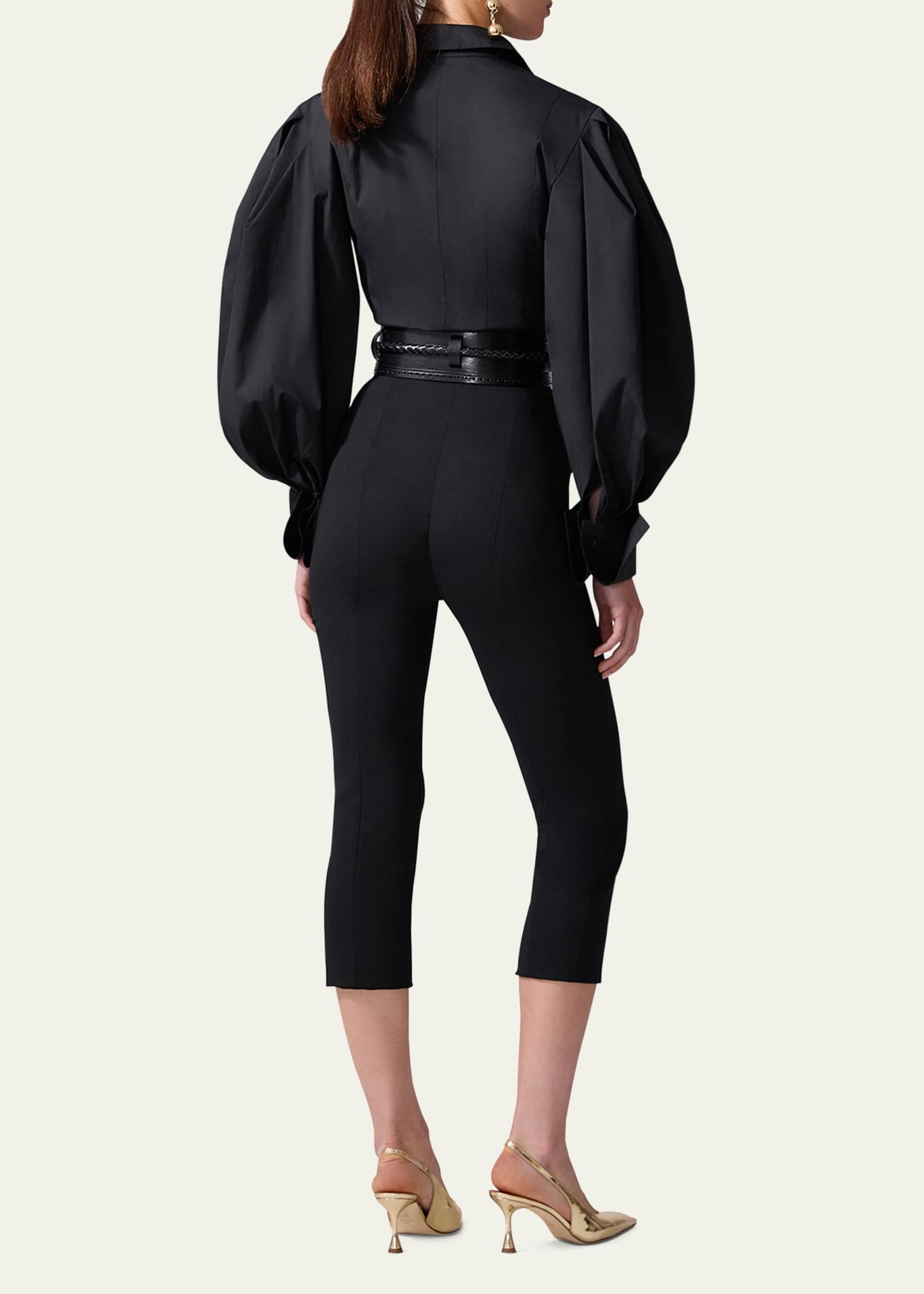 Carolina Herrera Full-Sleeve Cotton Button-Down Top Image 3 of 4