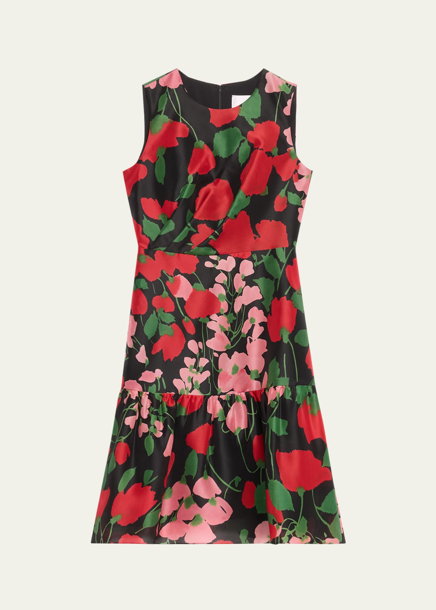 Carolina Herrera Floral Organza Flounce Hem Dress Image 1 of 5