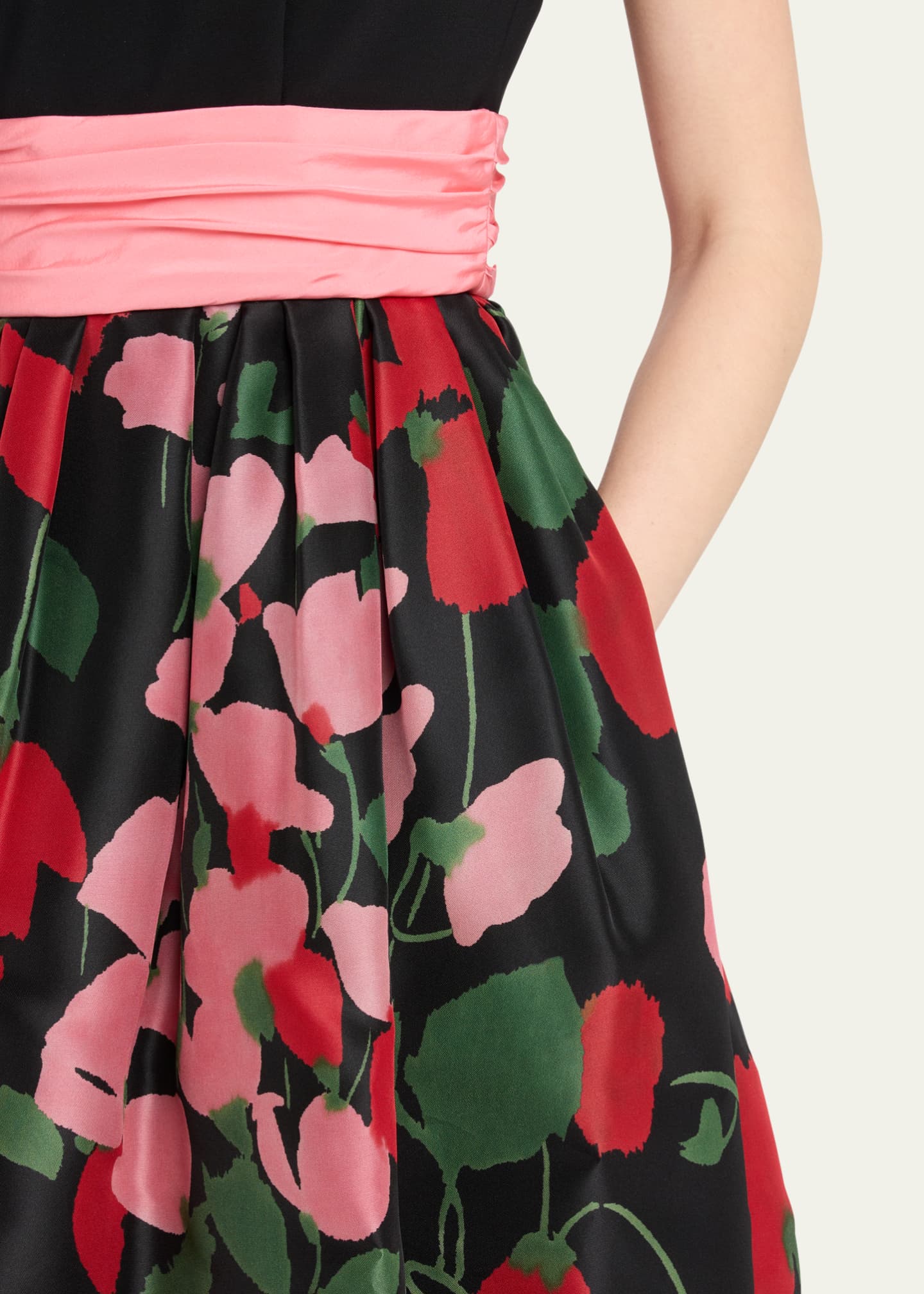 Carolina Herrera Floral Cummerbund Waist Dress Image 5 of 5