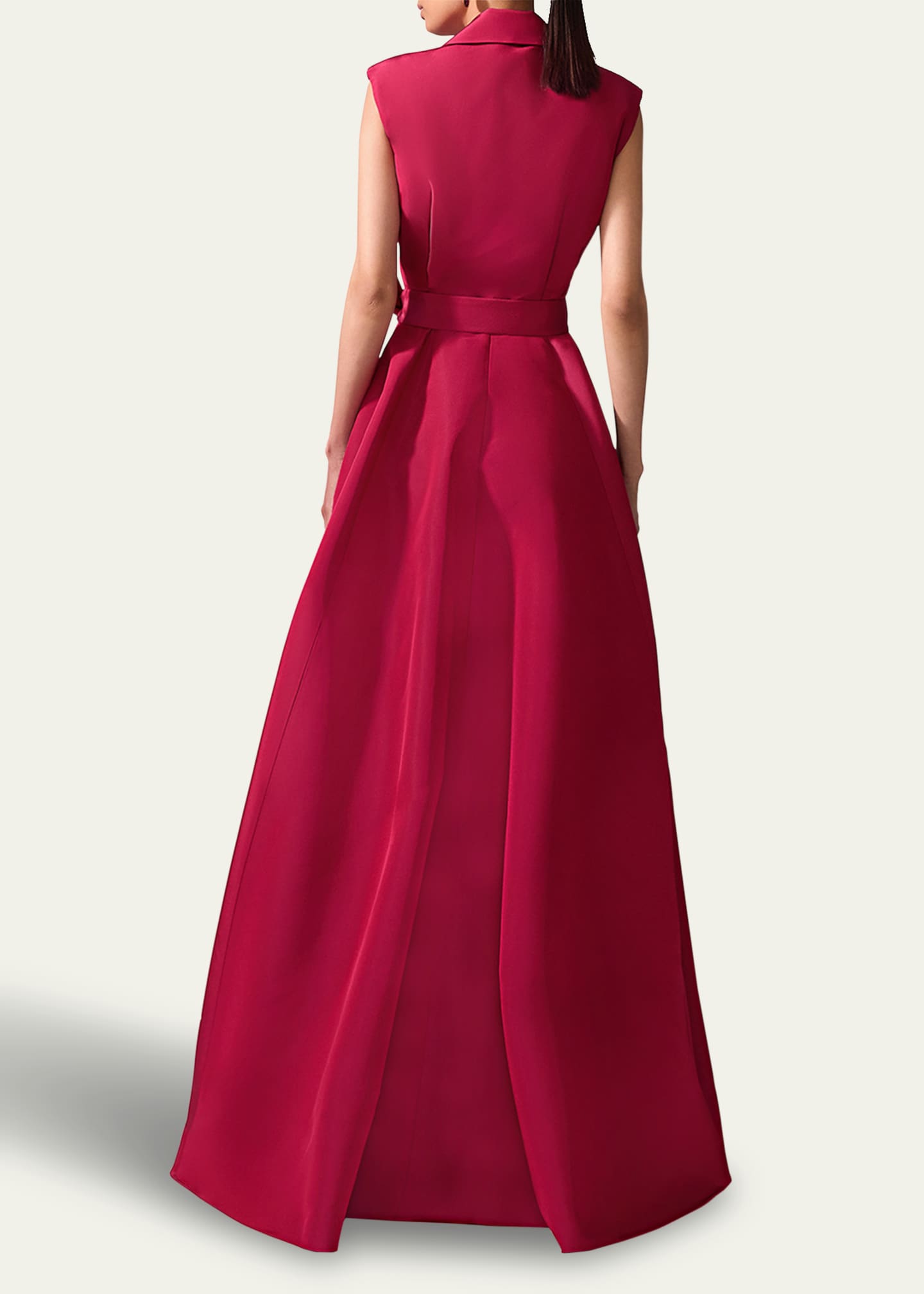 Carolina Herrera Belted Sleeveless Trench Gown Image 3 of 5