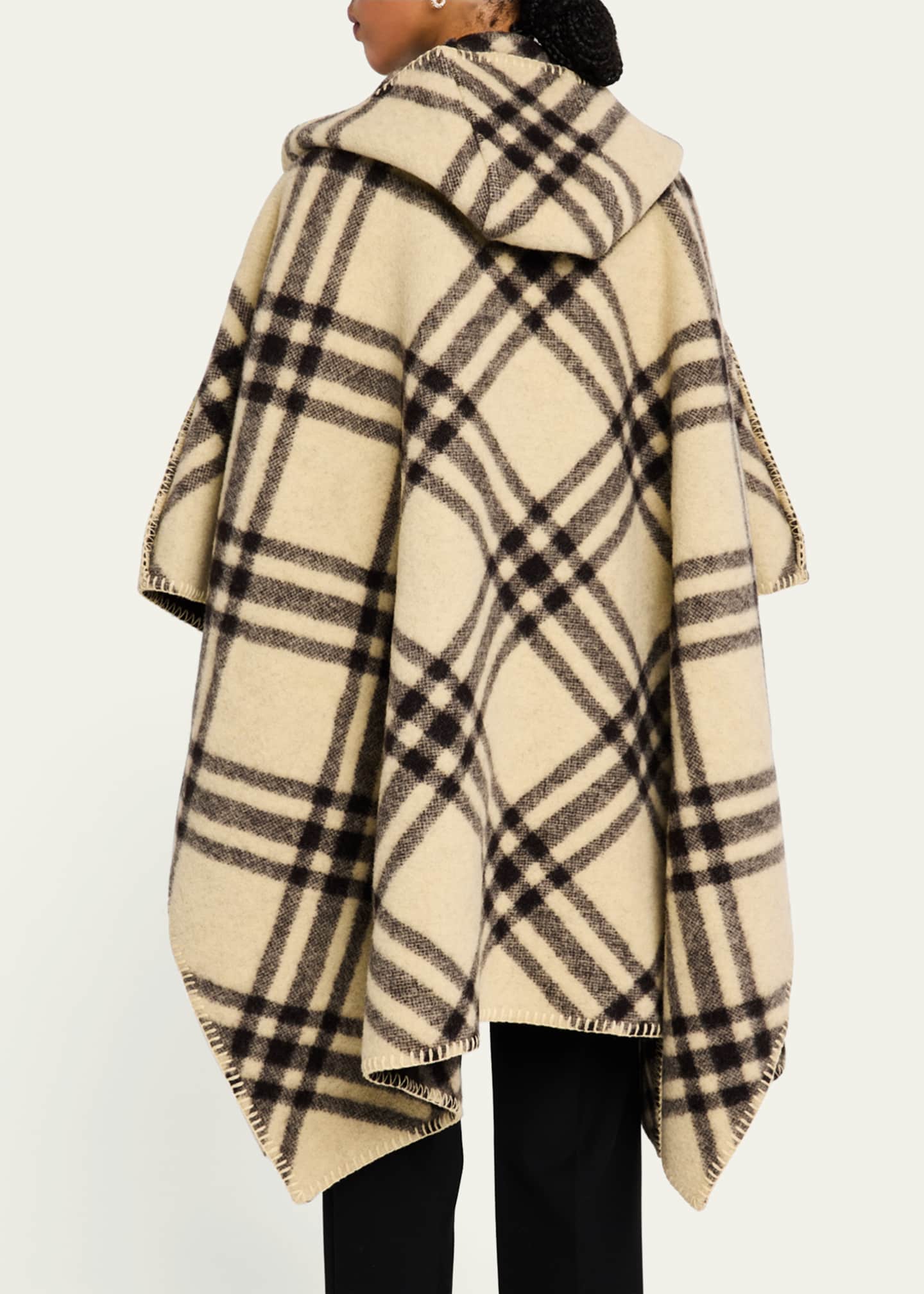 Burberry Catherine Reversible Check Hooded Cape Image 3 of 5
