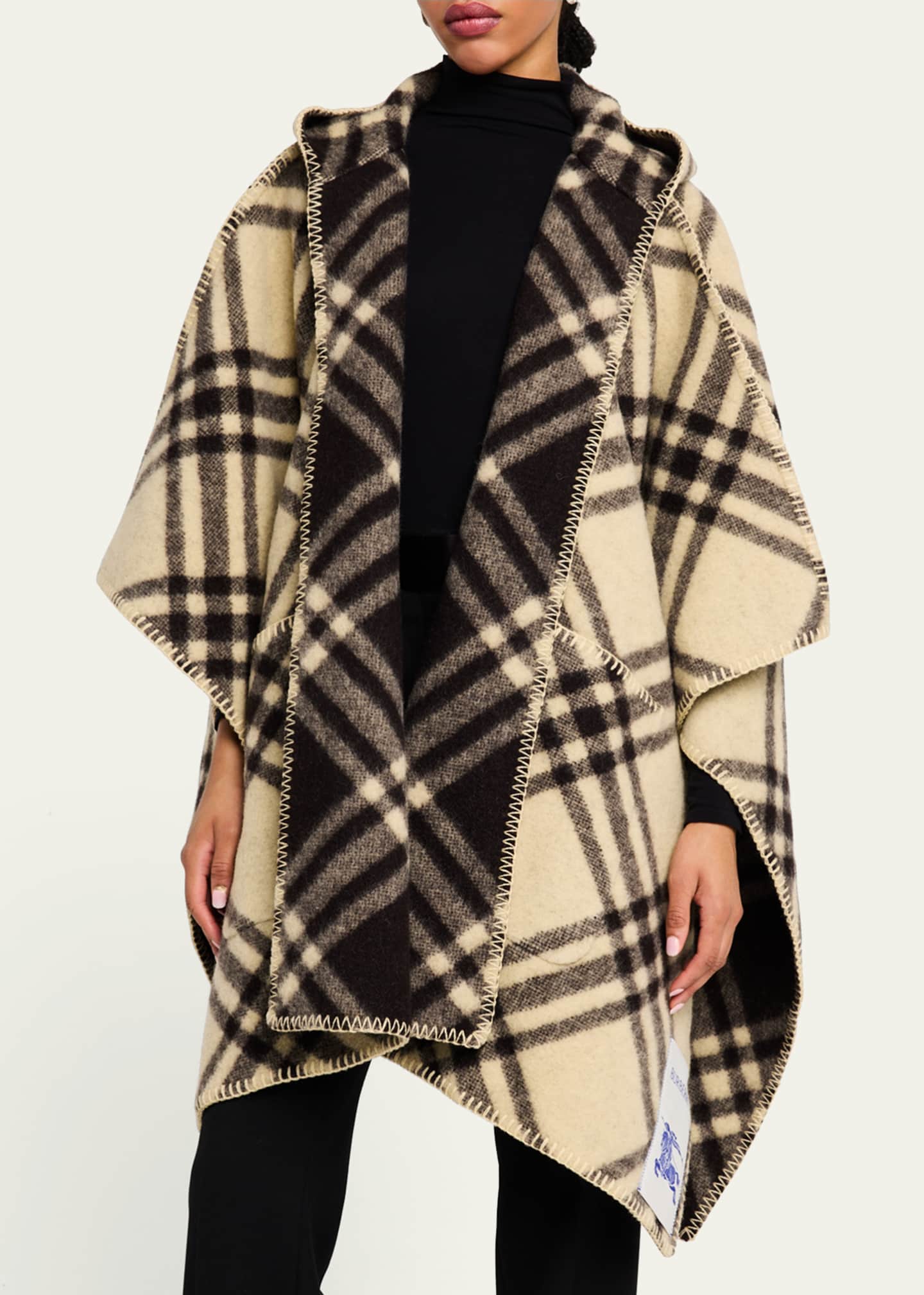 Burberry Catherine Reversible Check Hooded Cape Image 4 of 5
