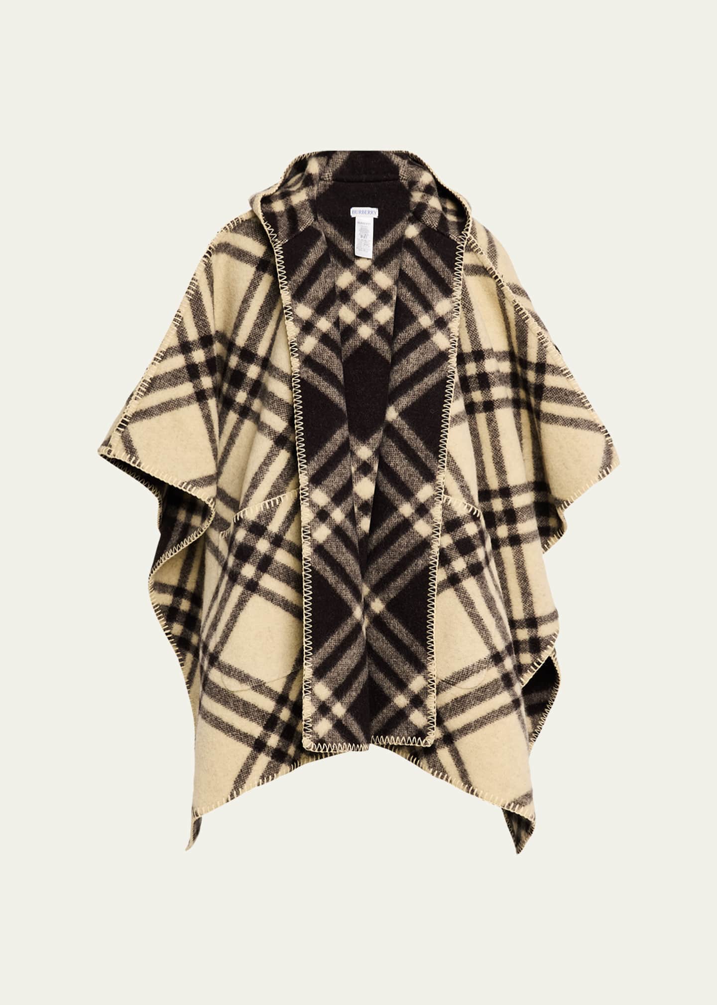 Burberry Catherine Reversible Check Hooded Cape Image 1 of 5
