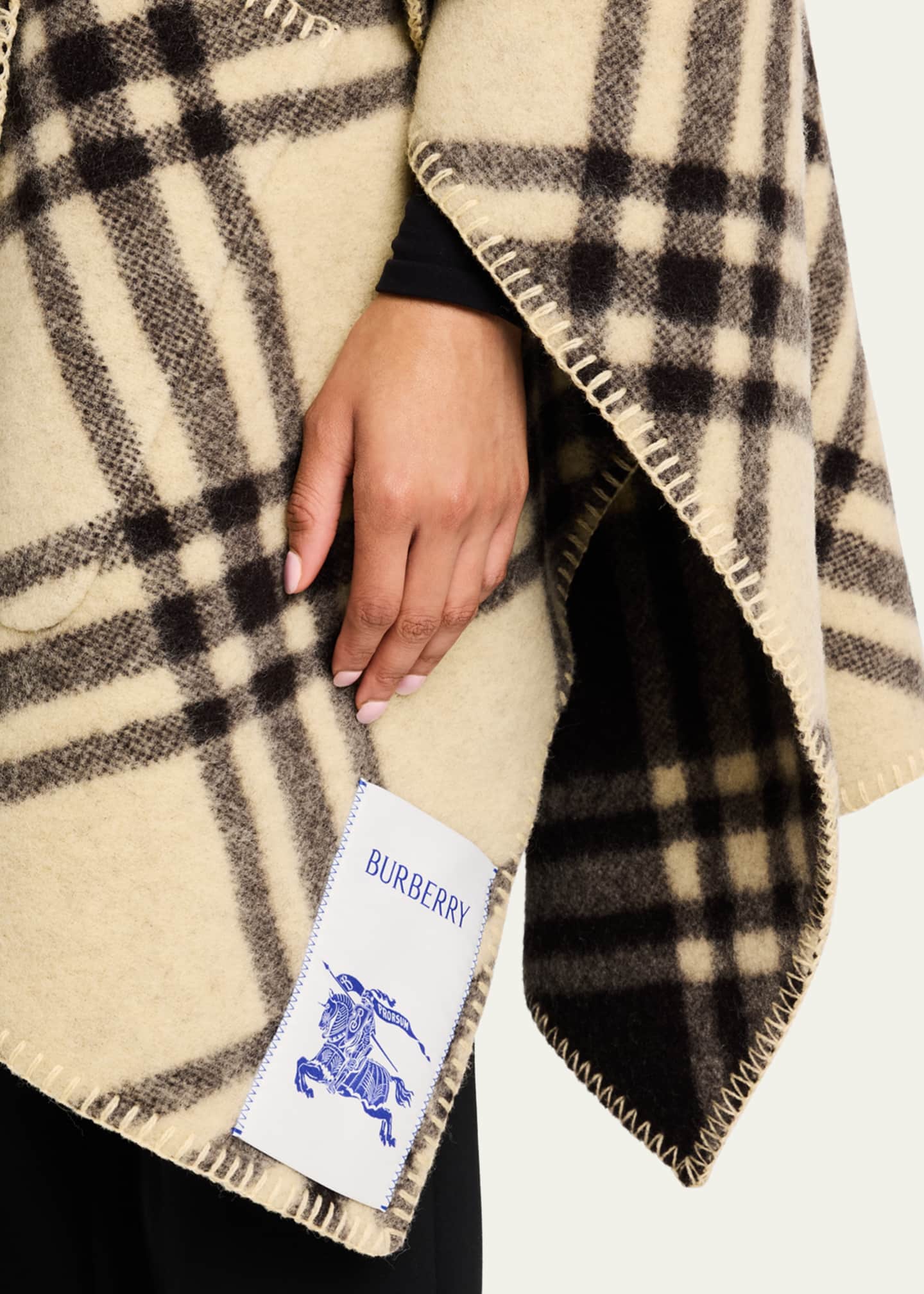 Burberry Catherine Reversible Check Hooded Cape Image 5 of 5