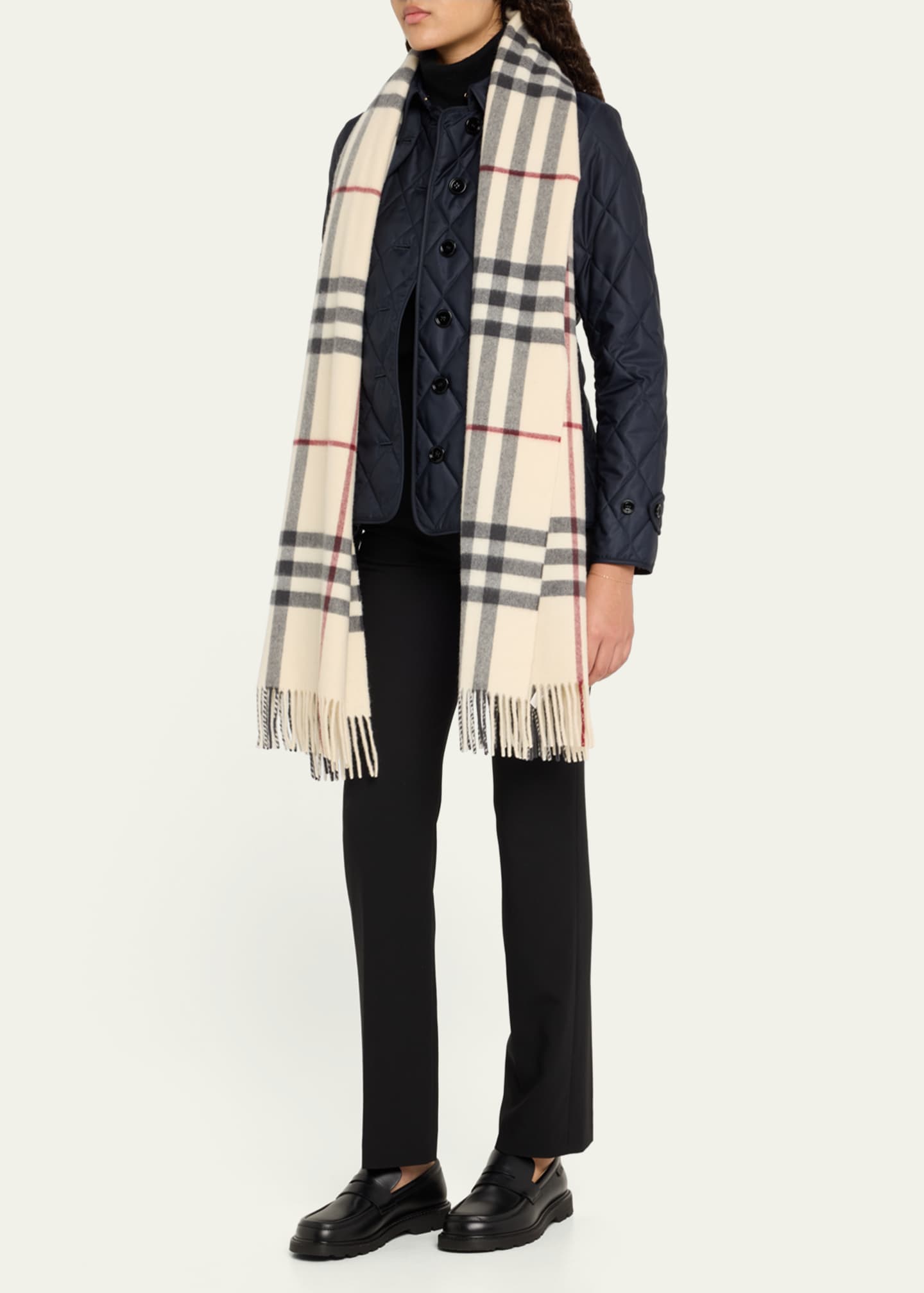 Burberry Washed Giant Check Cashmere Scarf Image 2 of 2