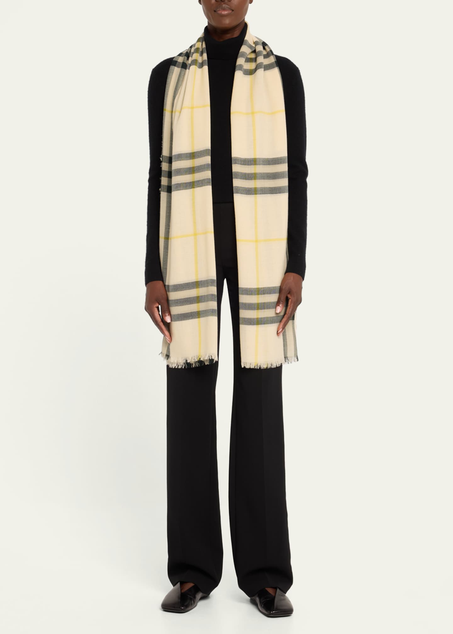 Burberry Giant Check Wool Scarf Image 2 of 2
