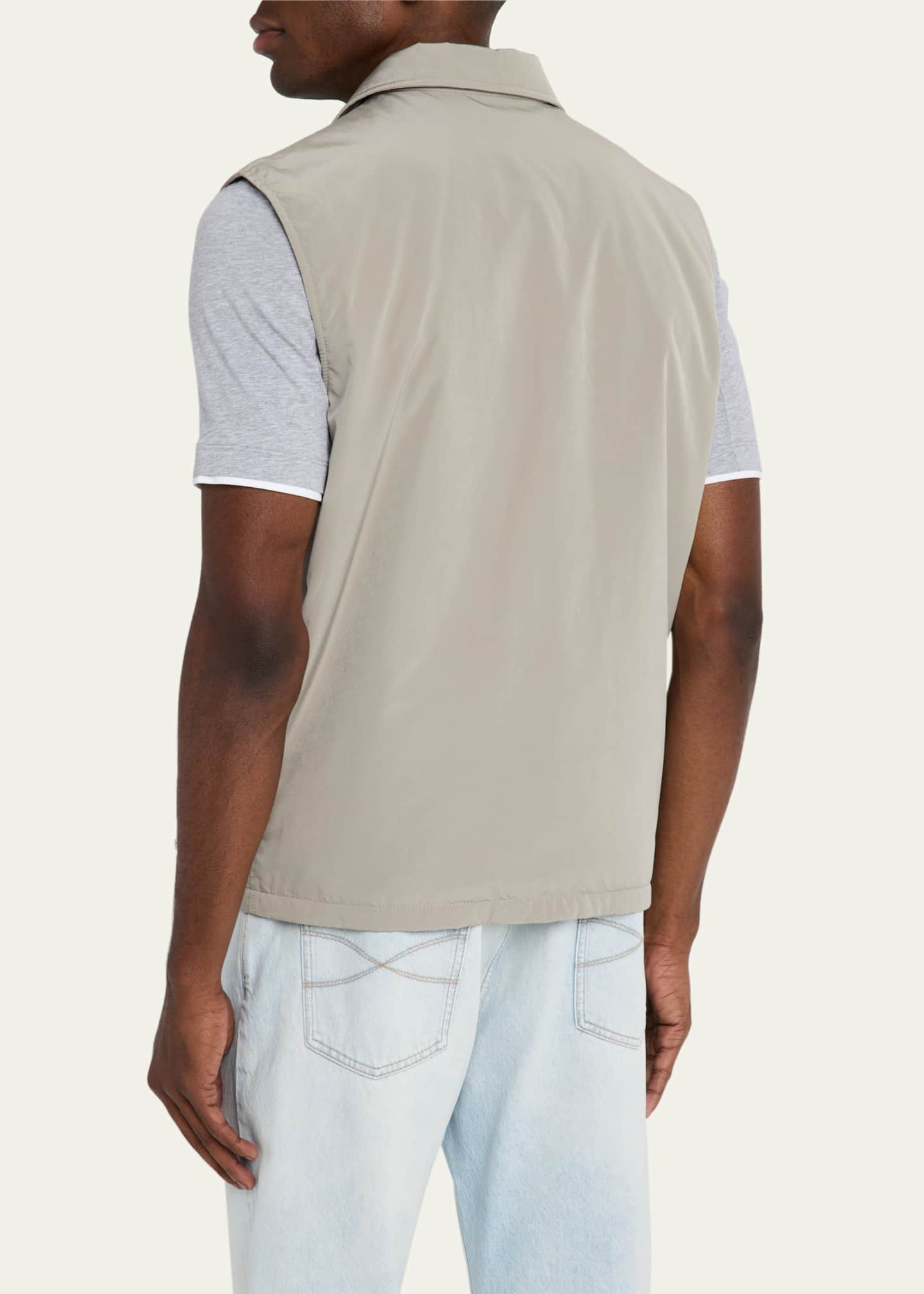 Brunello Cucinelli Men's Water Resistant Snap-Front Vest Image 3 of 5