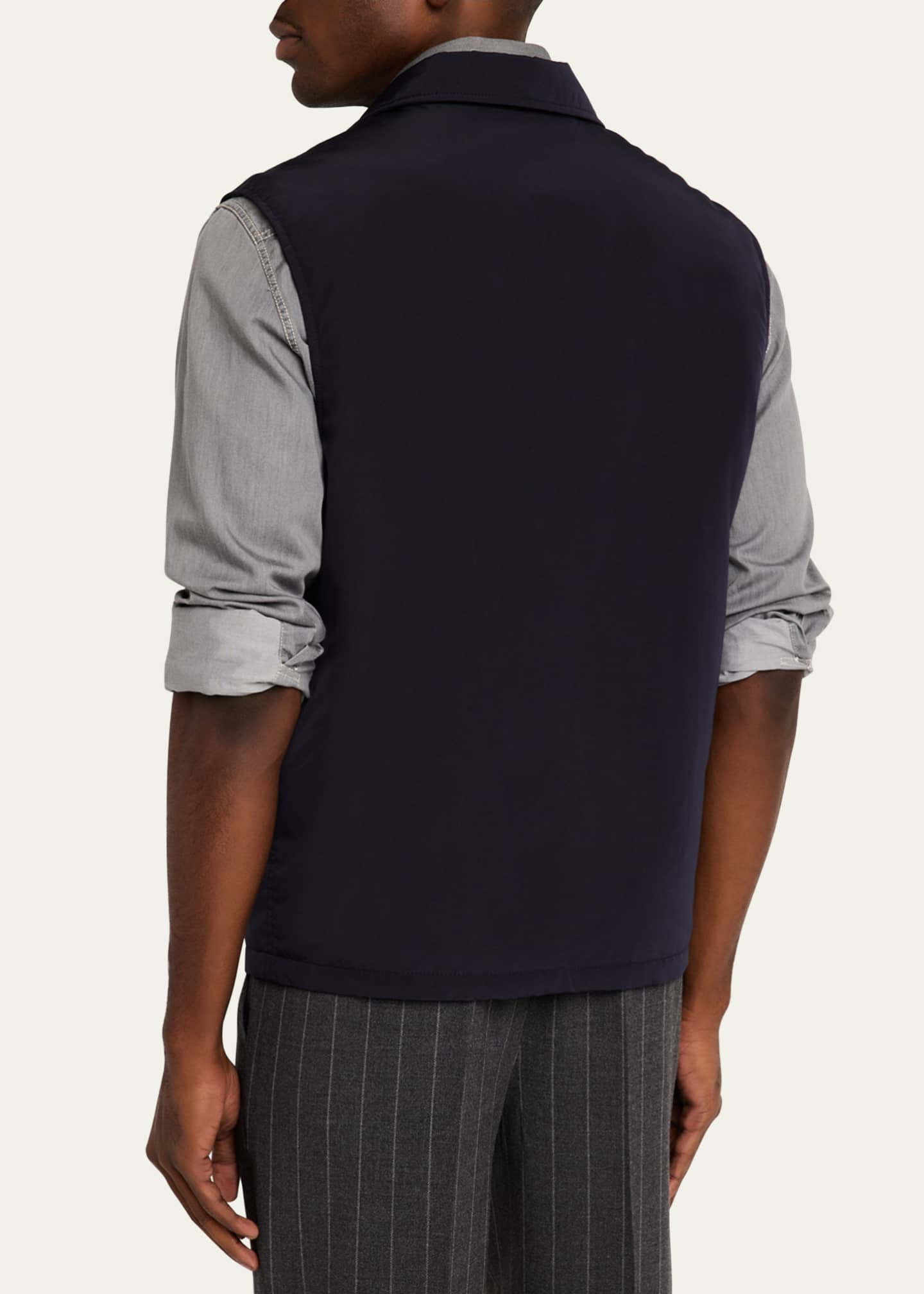 Brunello Cucinelli Men's Water Resistant Snap-Front Vest Image 3 of 5