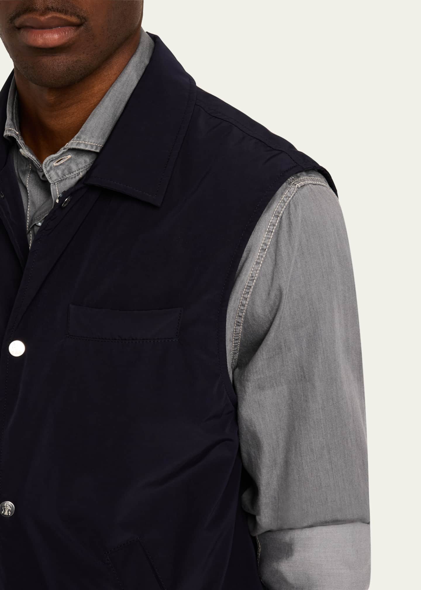 Brunello Cucinelli Men's Water Resistant Snap-Front Vest Image 5 of 5