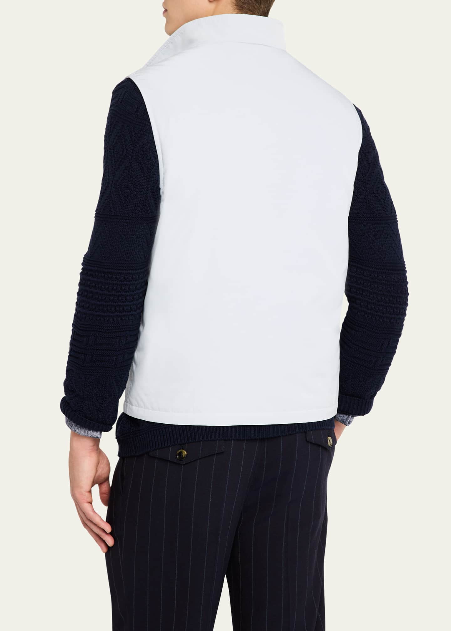 Brunello Cucinelli Men's Water-Resistant Microfiber Full-Zip Vest Image 3 of 5