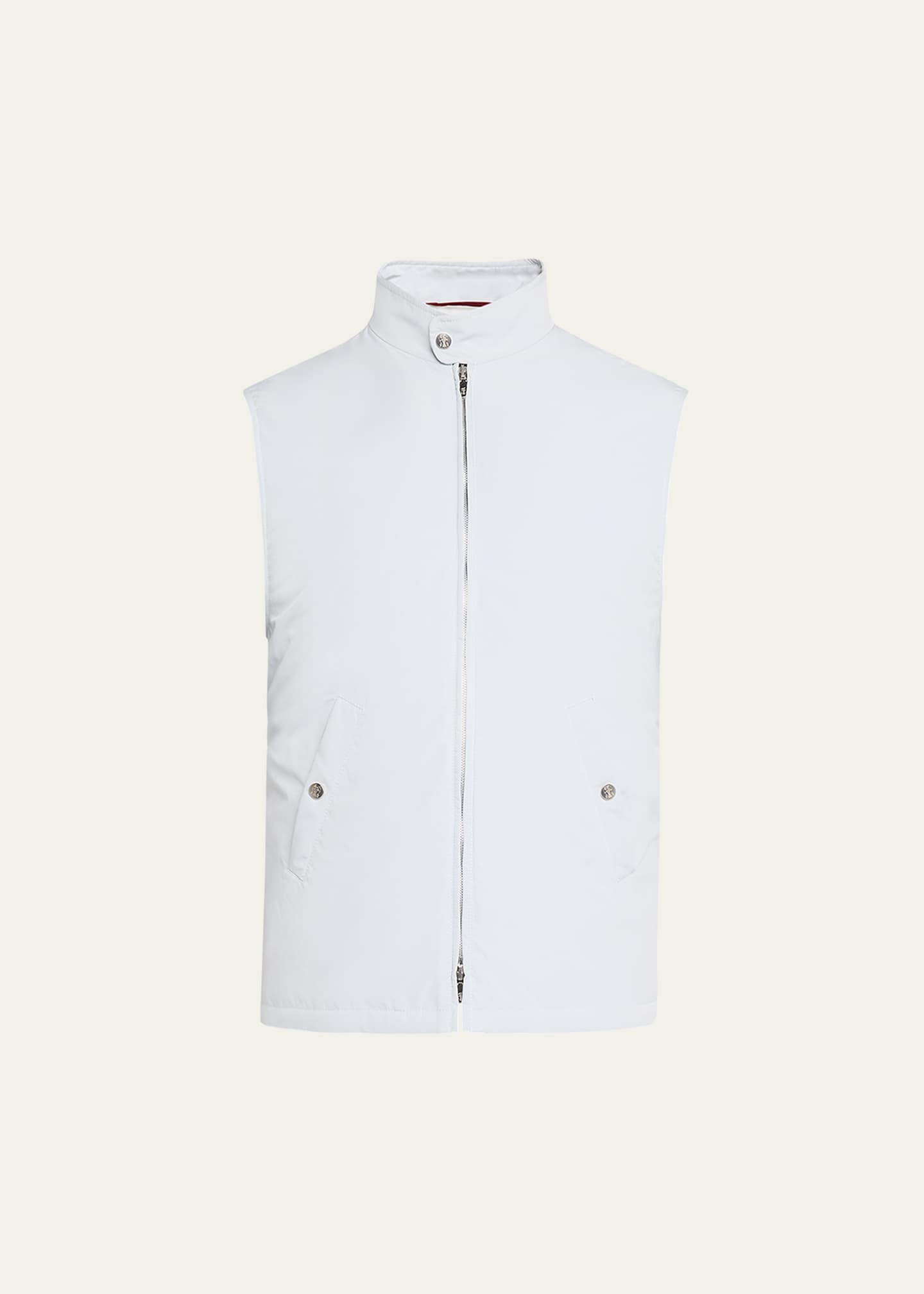 Brunello Cucinelli Men's Water-Resistant Microfiber Full-Zip Vest Image 1 of 5