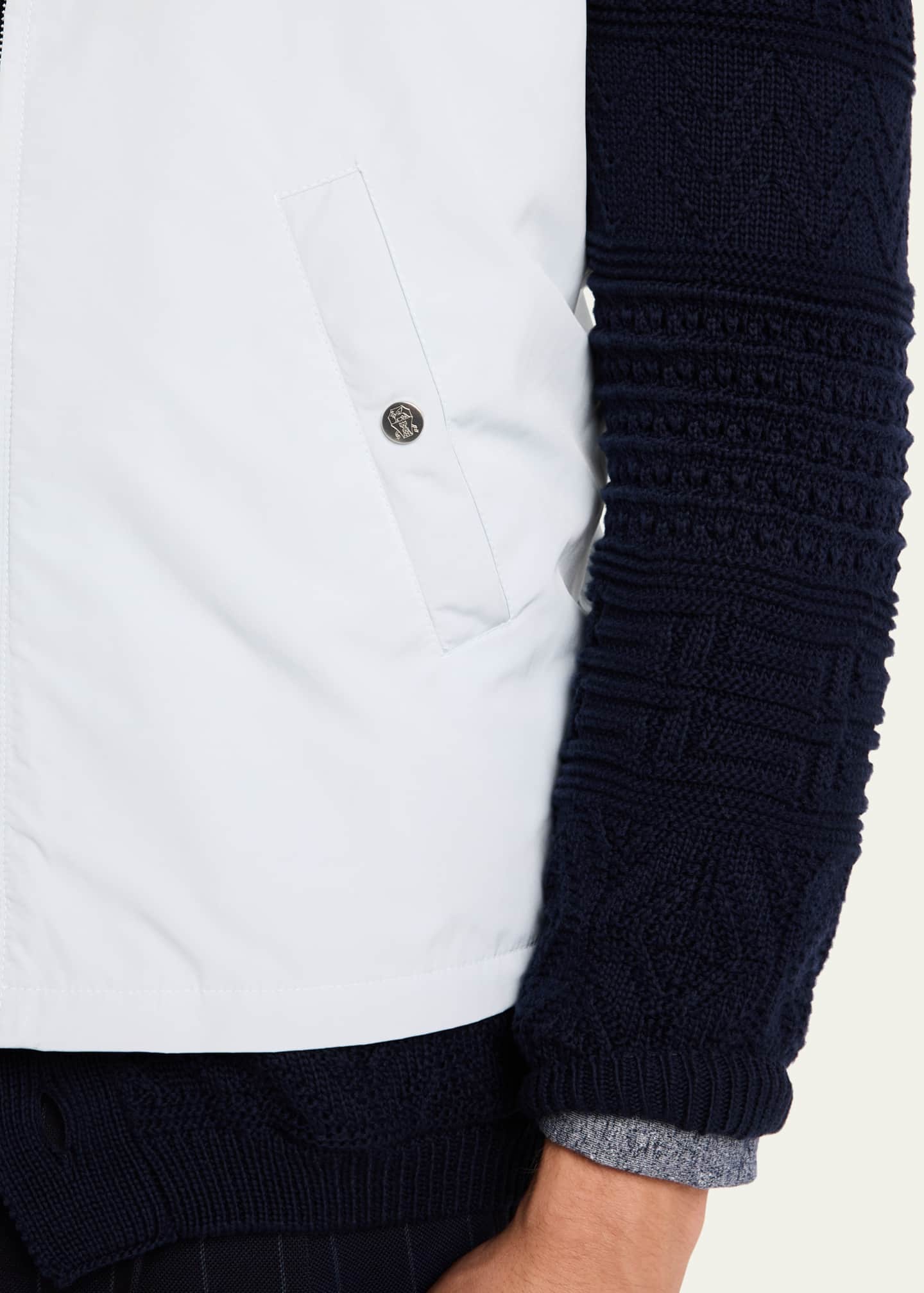Brunello Cucinelli Men's Water-Resistant Microfiber Full-Zip Vest Image 5 of 5