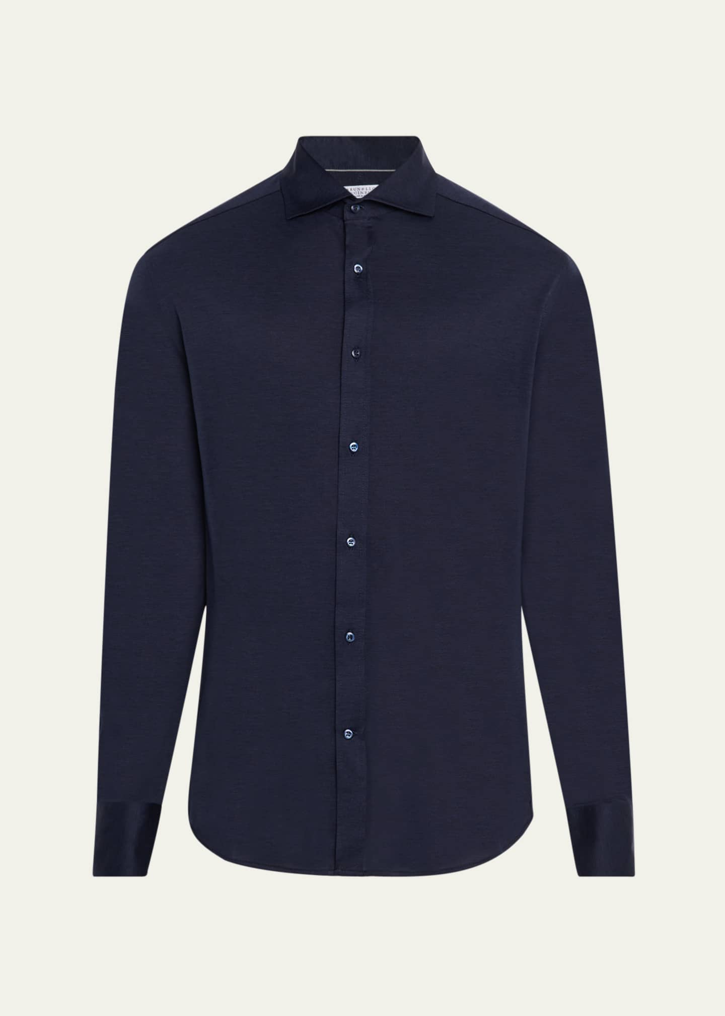 Brunello Cucinelli Men's Silk and Cotton Sport Shirt Image 1 of 5