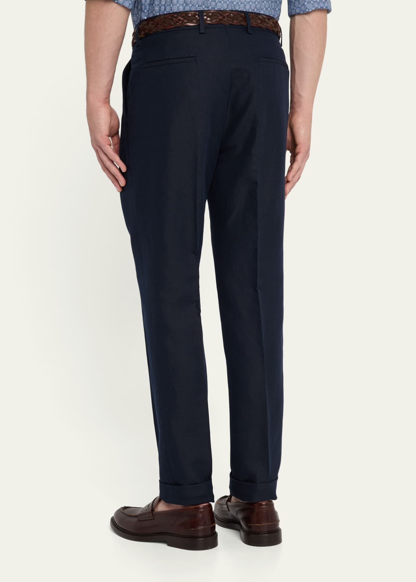 Brunello Cucinelli Men's Leisure-Fit Pleated Pants Image 3 of 5