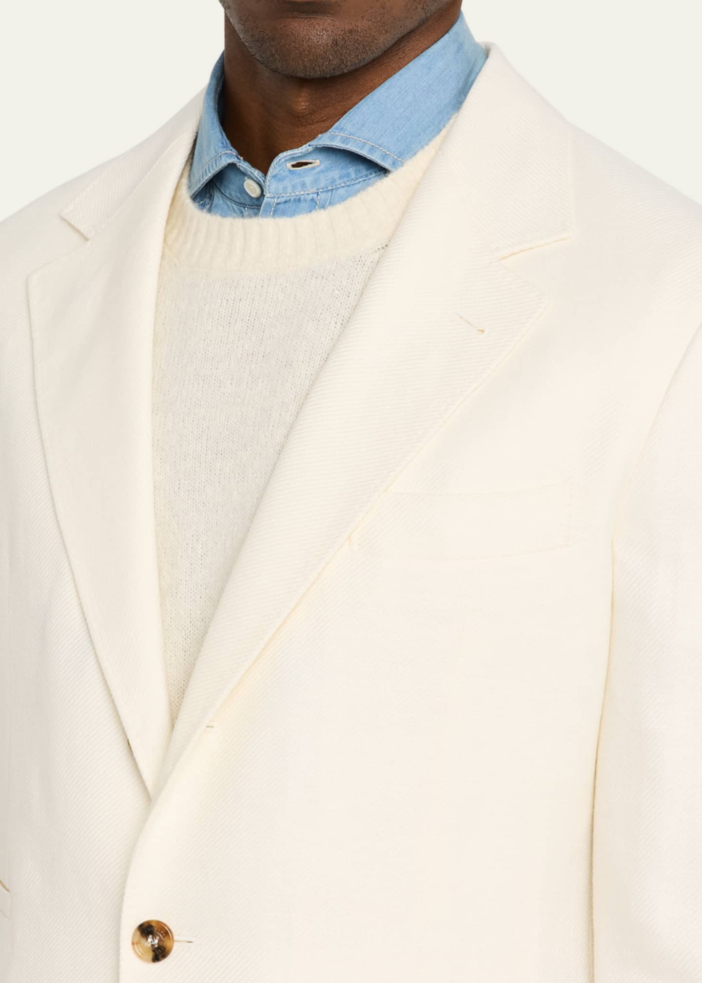 Brunello Cucinelli Men's Diagonal Twill Single-Breasted Sport Coat Image 5 of 8