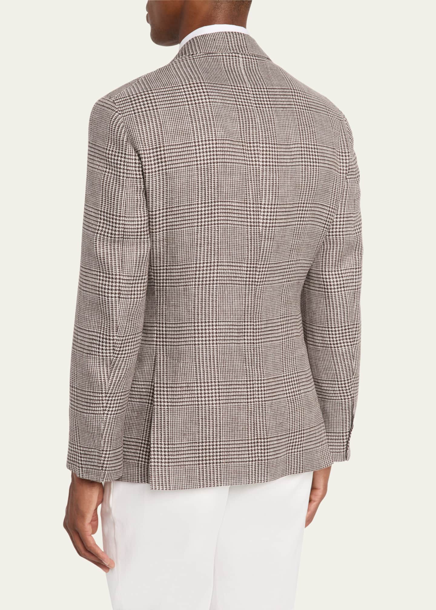 Brunello Cucinelli Men's Prince of Wales Single-Breasted Sport Coat Image 3 of 8