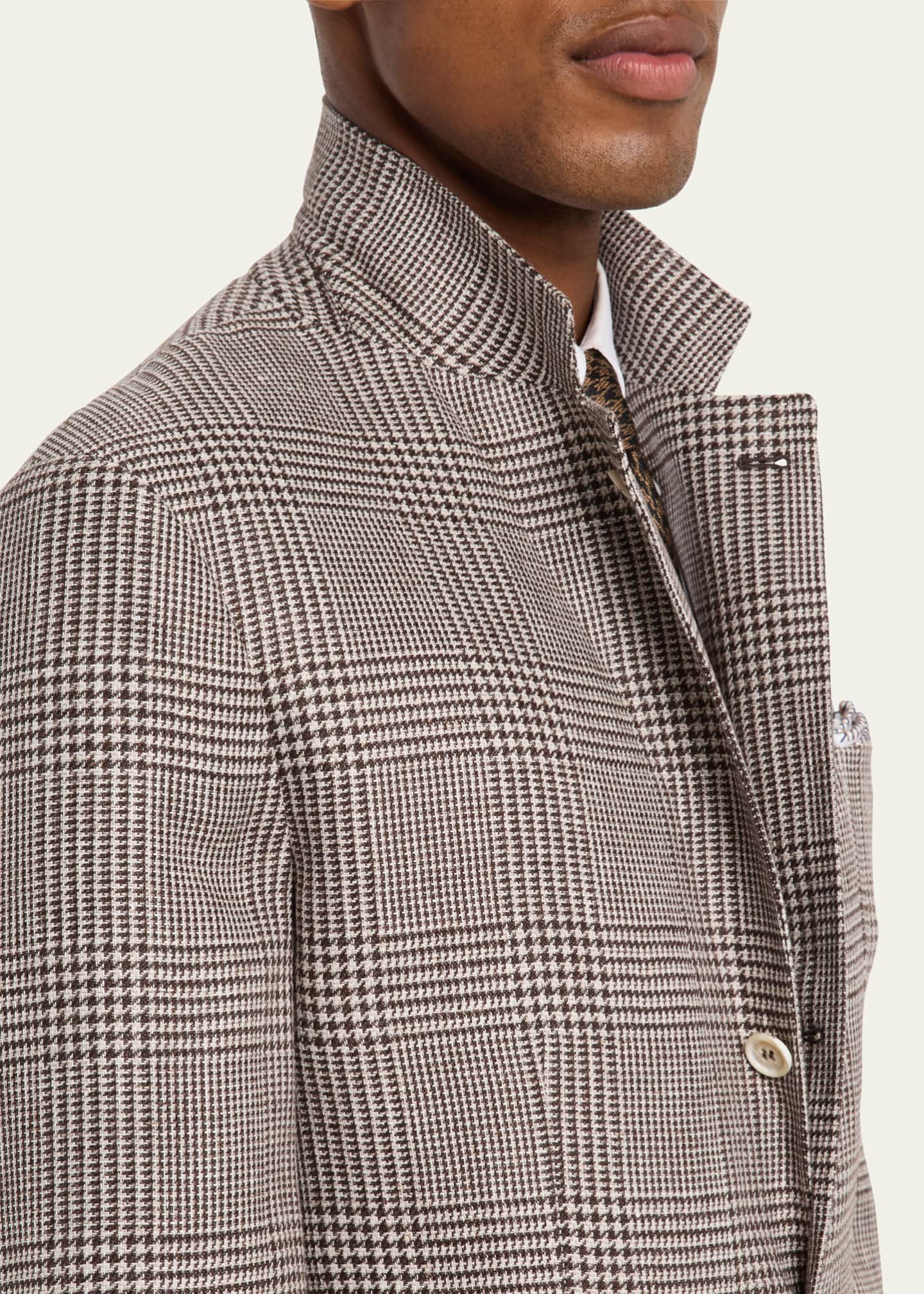 Brunello Cucinelli Men's Prince of Wales Single-Breasted Sport Coat Image 7 of 8
