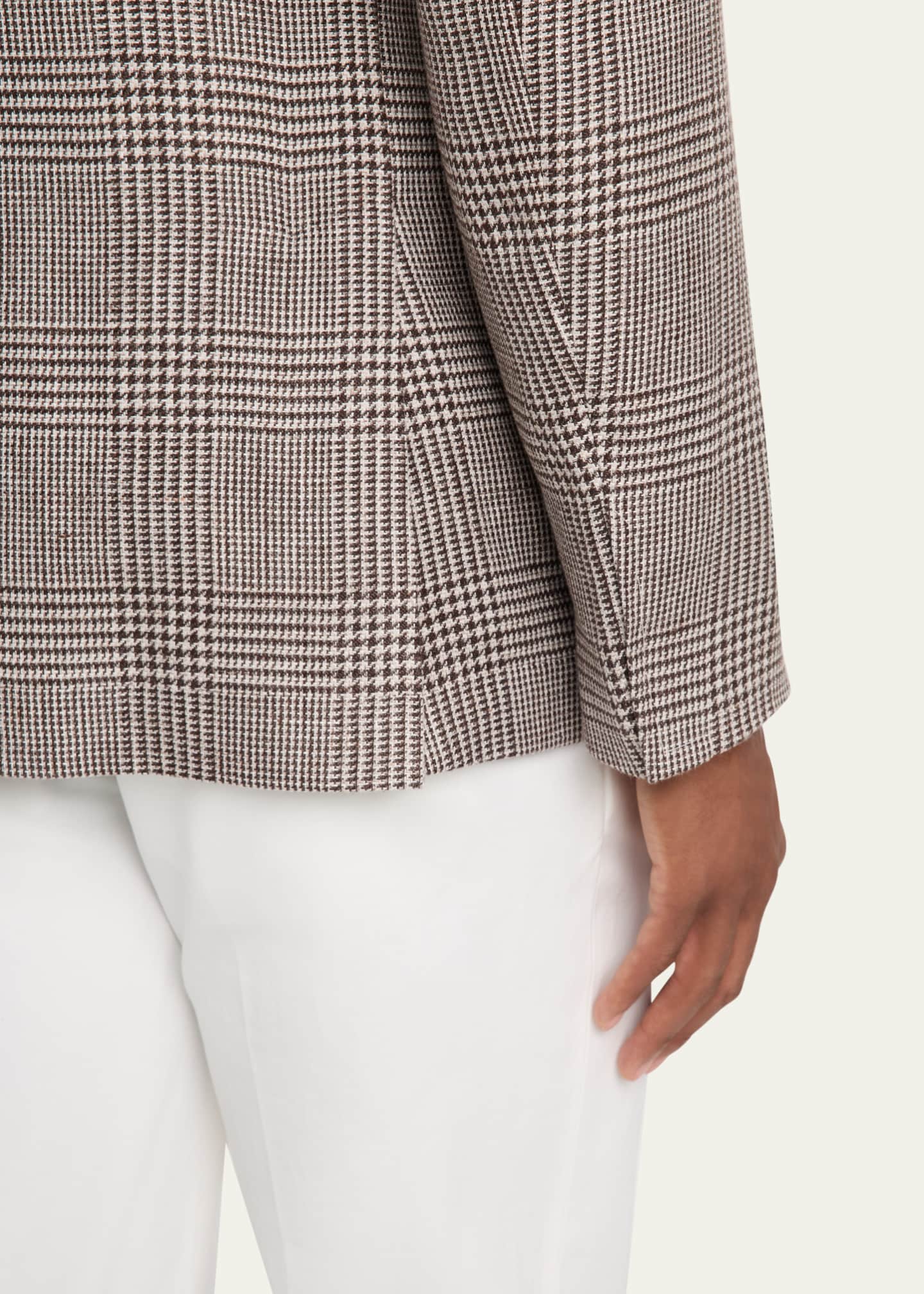 Brunello Cucinelli Men's Prince of Wales Single-Breasted Sport Coat Image 8 of 8