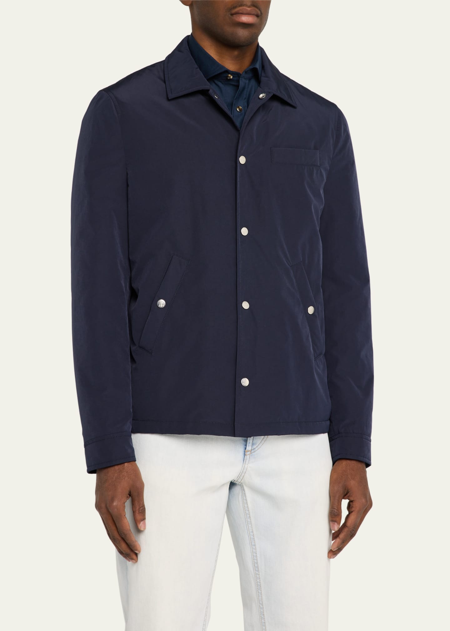 Brunello Cucinelli Men's Water-Resistant Snap Jacket Image 4 of 5