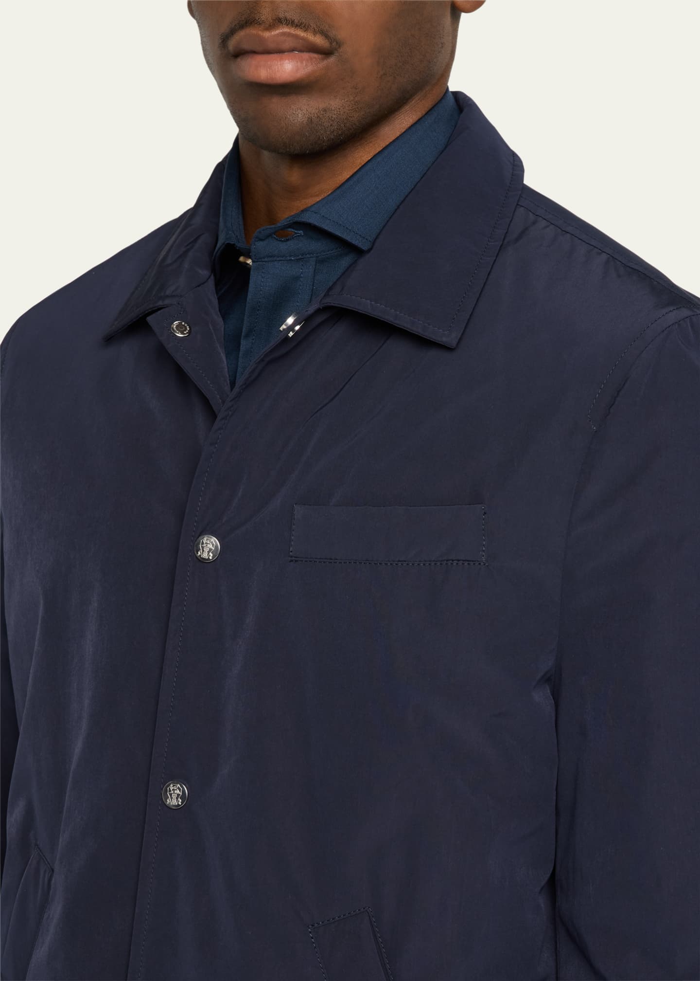Brunello Cucinelli Men's Water-Resistant Snap Jacket Image 5 of 5