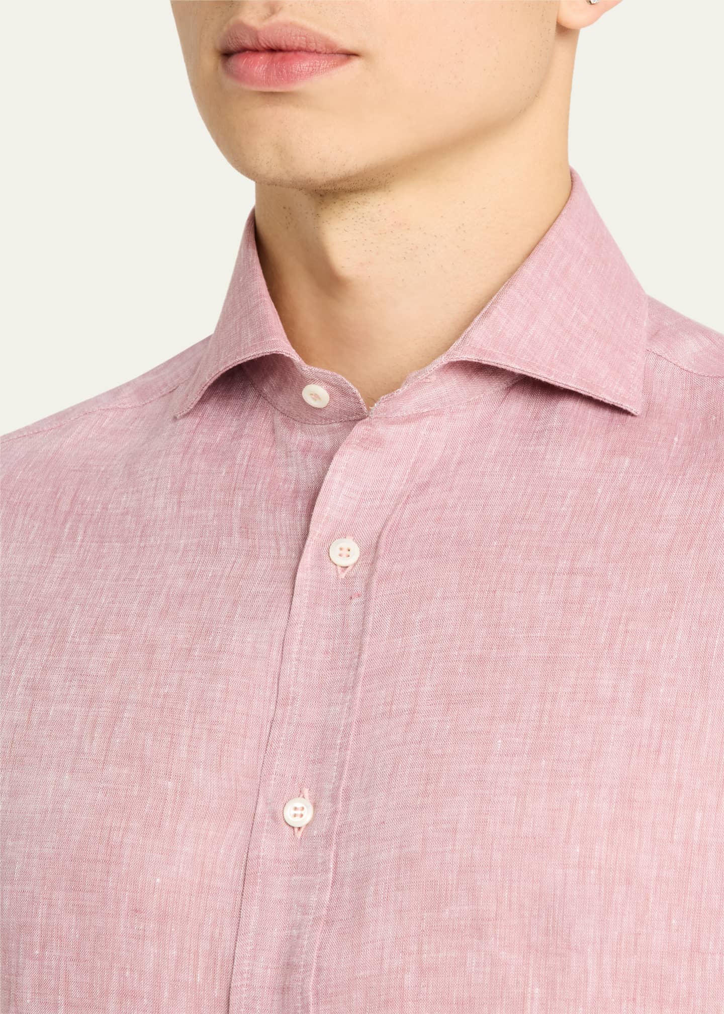 Brunello Cucinelli Men's Linen Sport Shirt Image 5 of 5