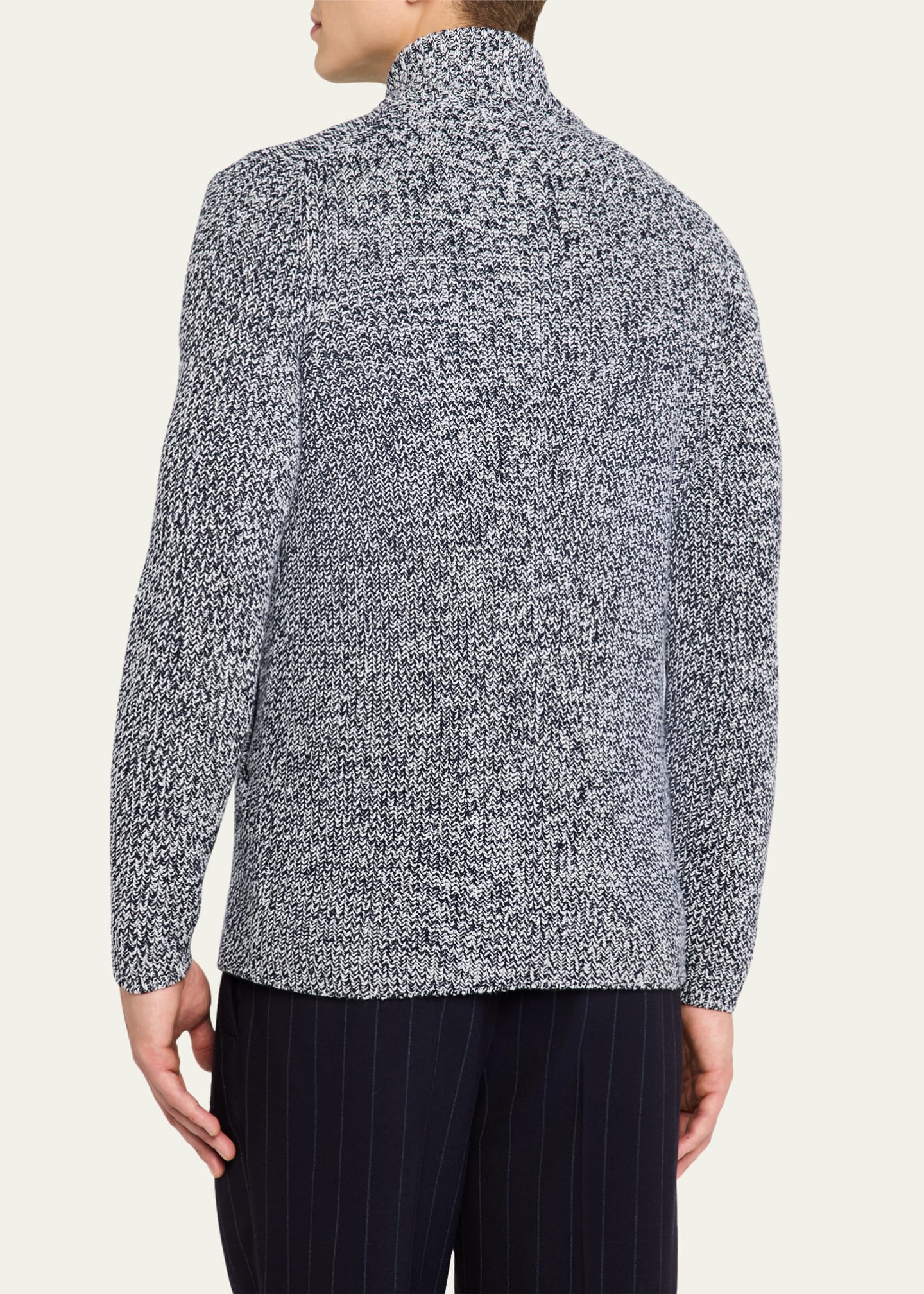 Brunello Cucinelli Men's Chine Double-Breasted Cardigan Image 3 of 5