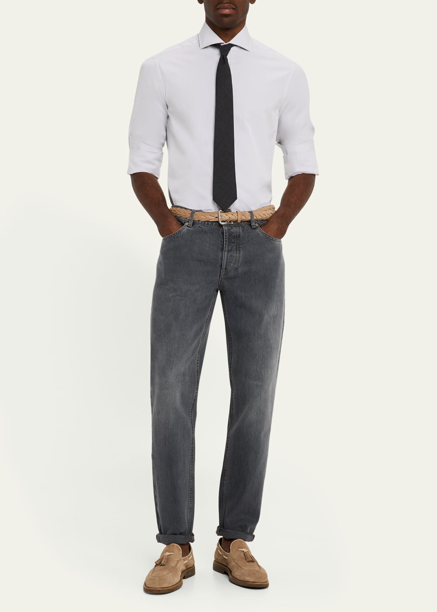 Brunello Cucinelli Men's Traditional-Fit Denim Five-Pocket Pants Image 2 of 5
