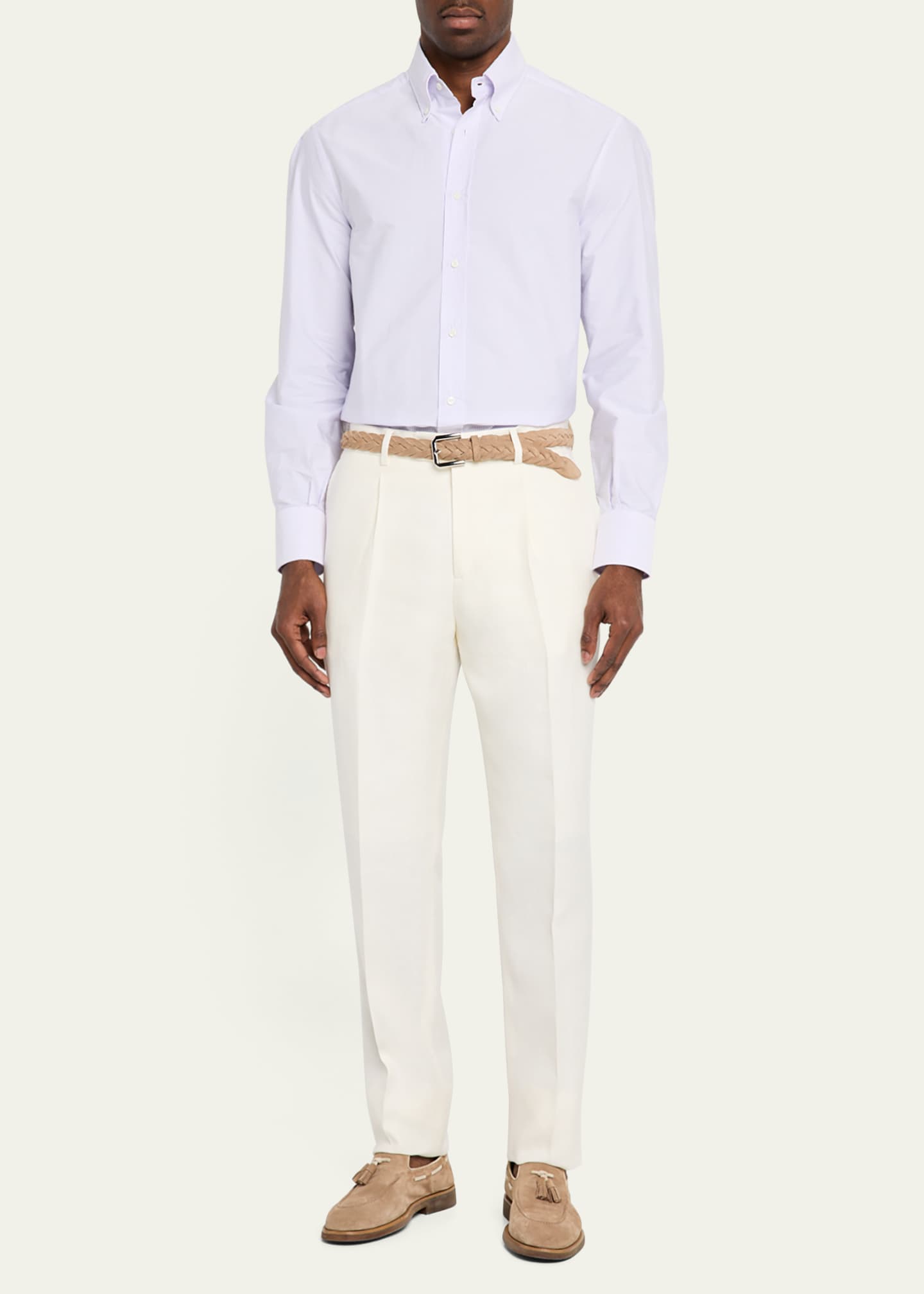 Brunello Cucinelli Men's Straight-Fit Pleated Pants Image 2 of 5